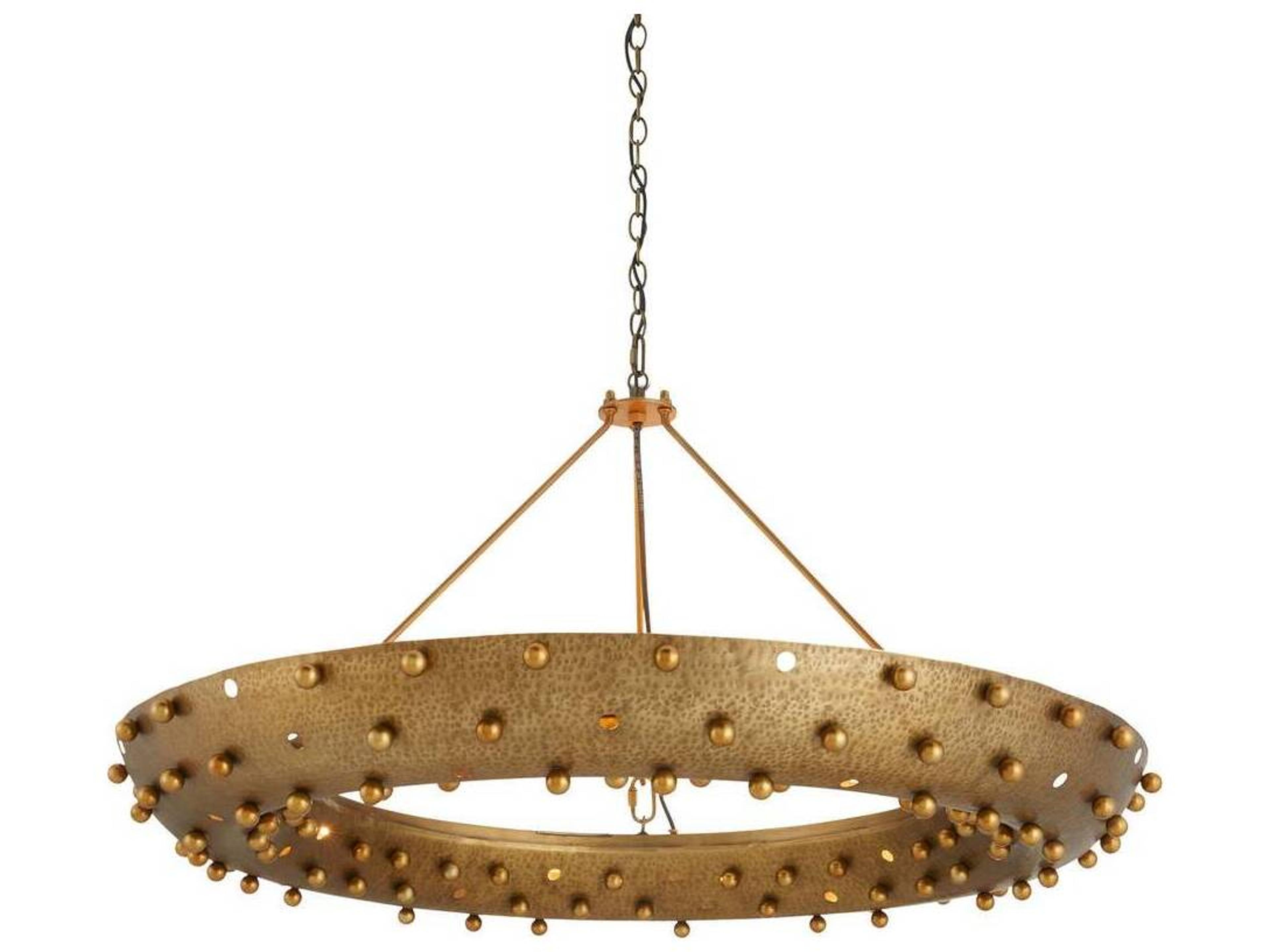 Hardy Chandelier Antique Brass Ring Fixture