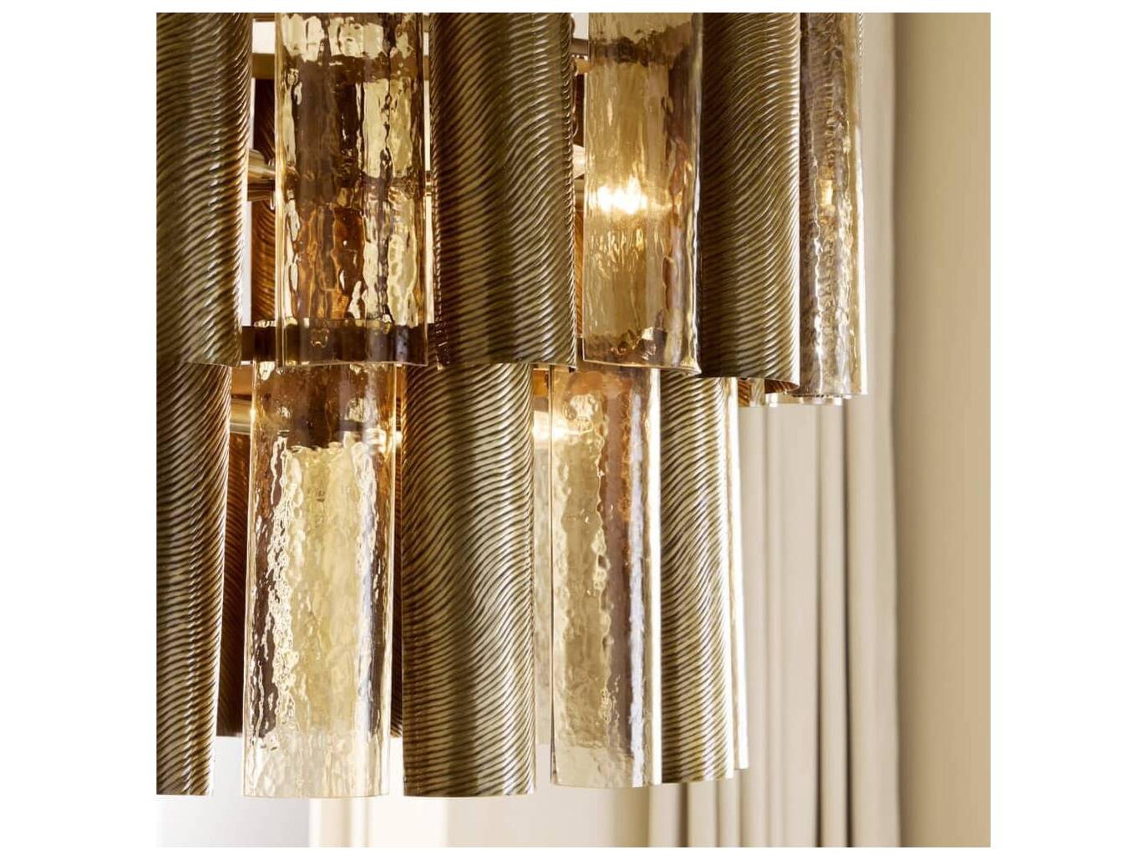 Arteriors Home Faramond 10-Light Vintage Brass Smoke Tiered Chandelier