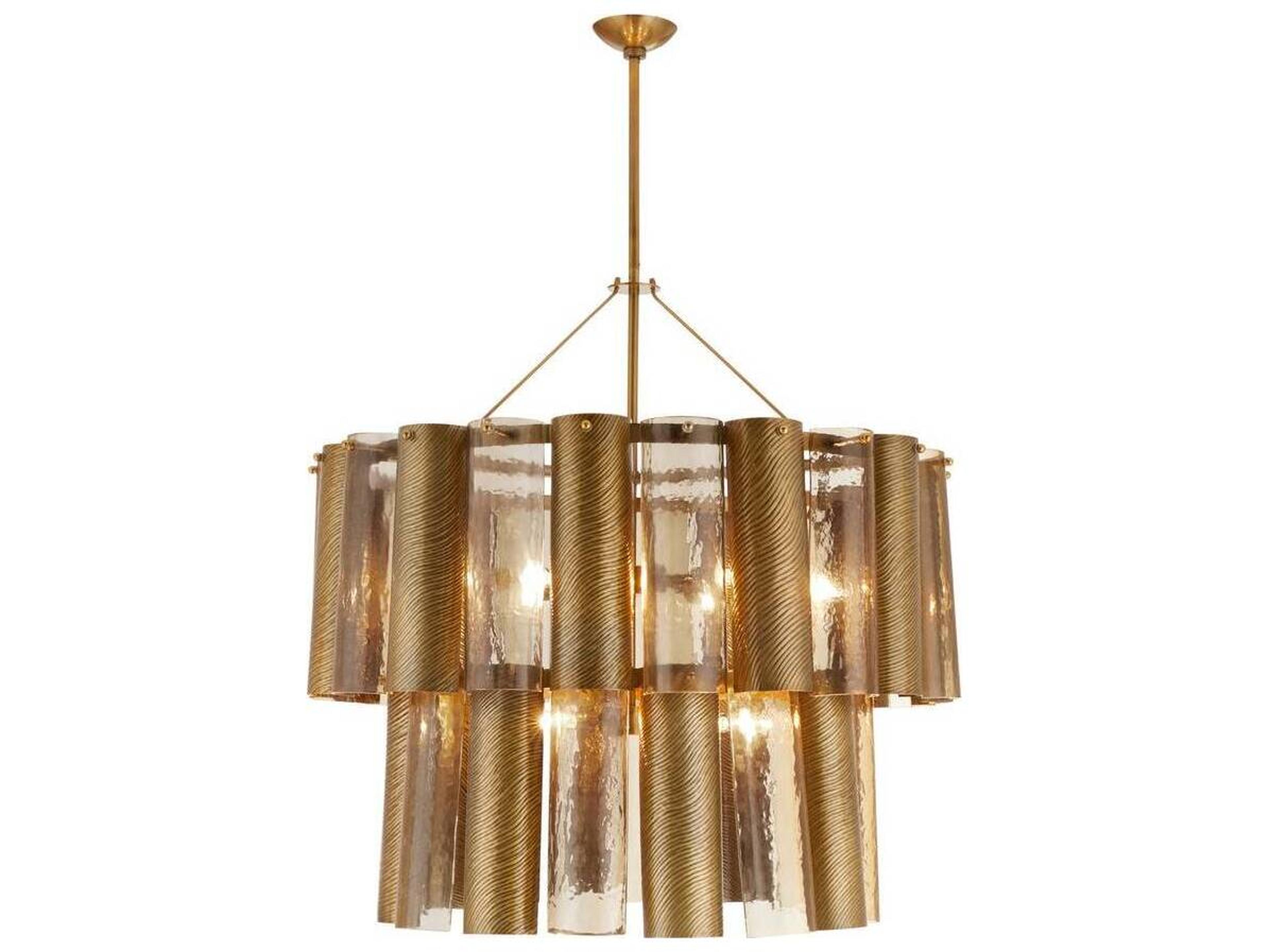 Faramond Chandelier Vintage Brass Two Tier Glamour Lighting