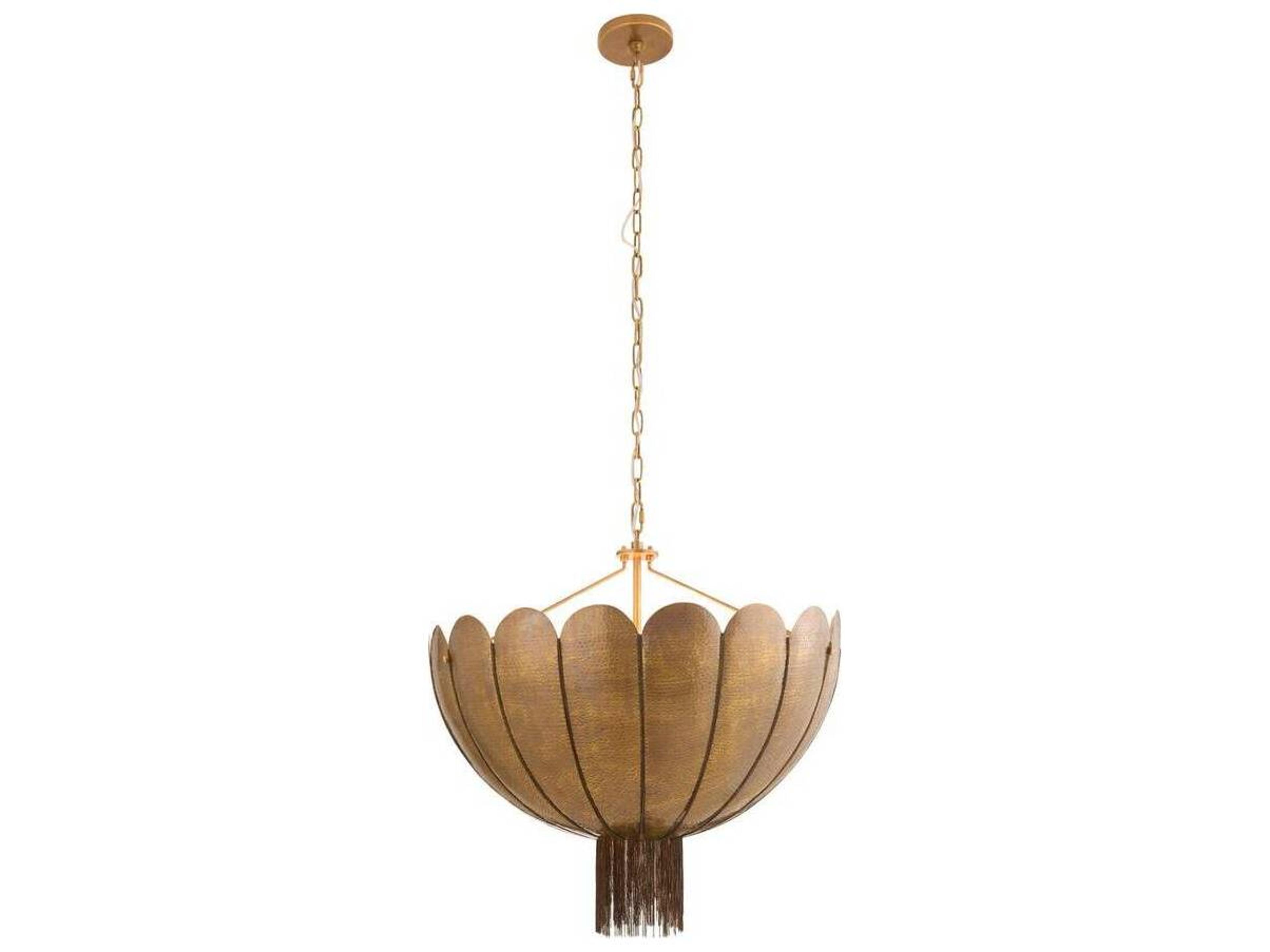 Arteriors Home Inaya Arteriors Home 3-Light Antique Brass Gold Bowl Pendant