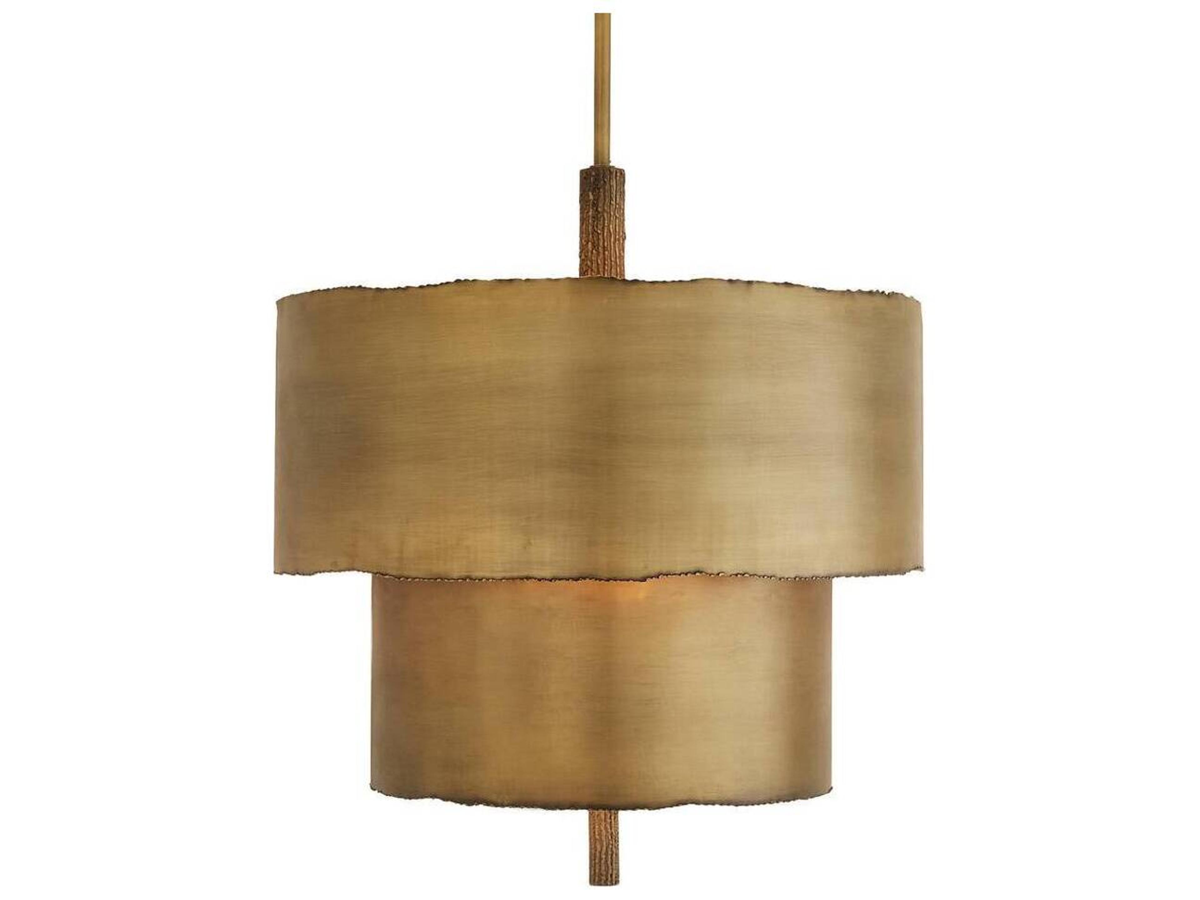 Arteriors Home Antique Brass Drum Tiered Chandelier