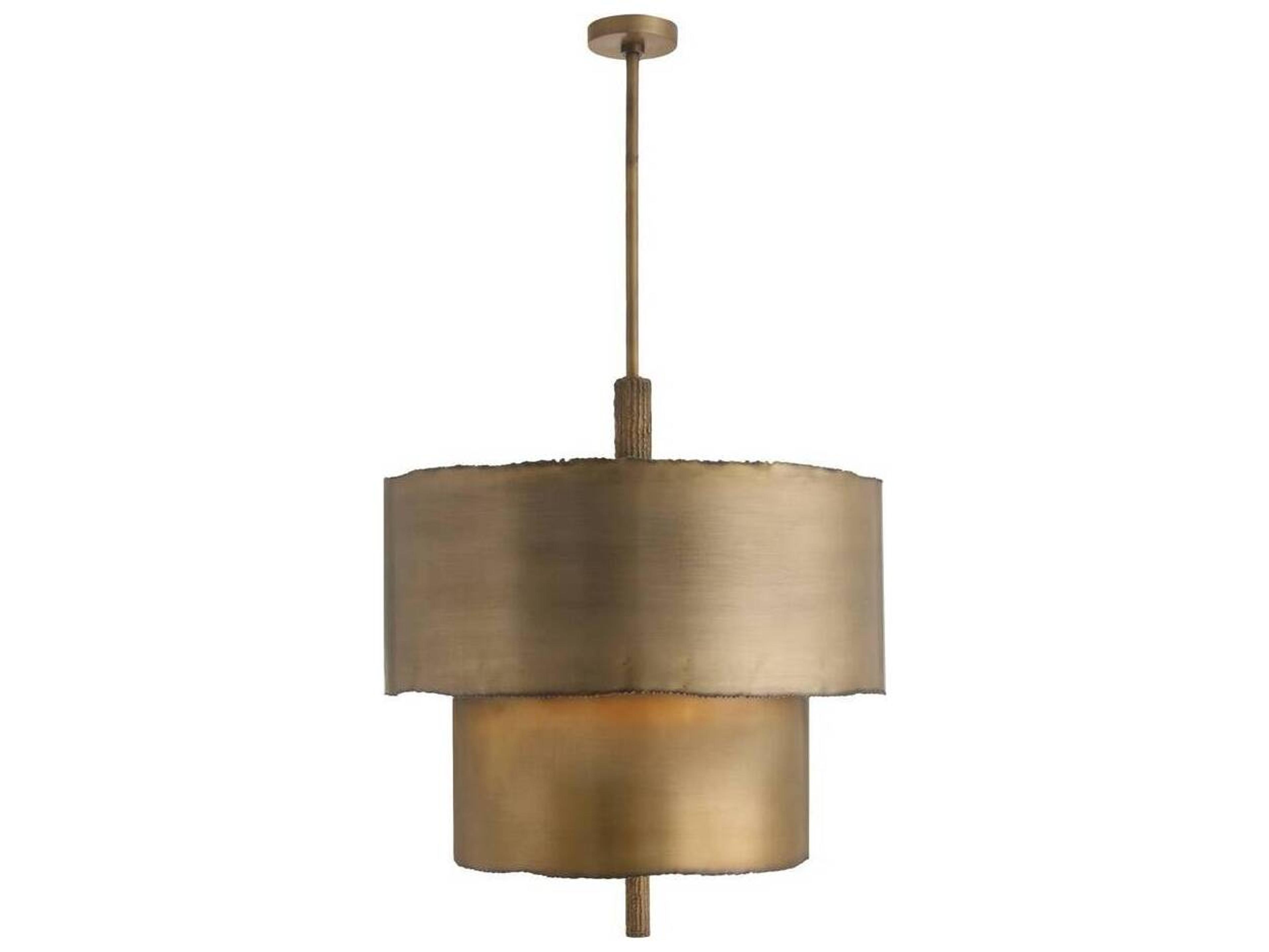 Arteriors Home Antique Brass Drum Tiered Chandelier