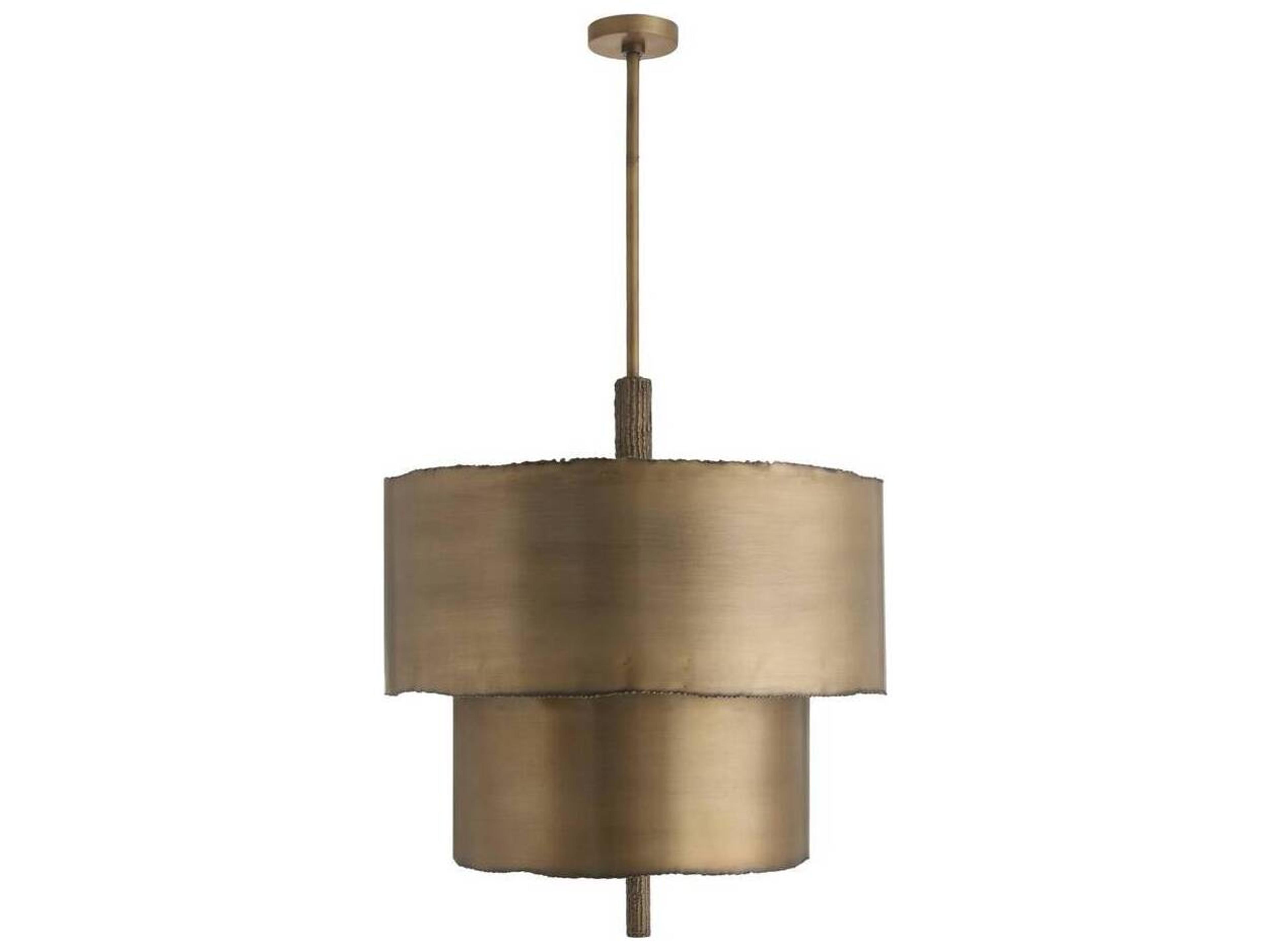 Arteriors Home Antique Brass Drum Tiered Chandelier
