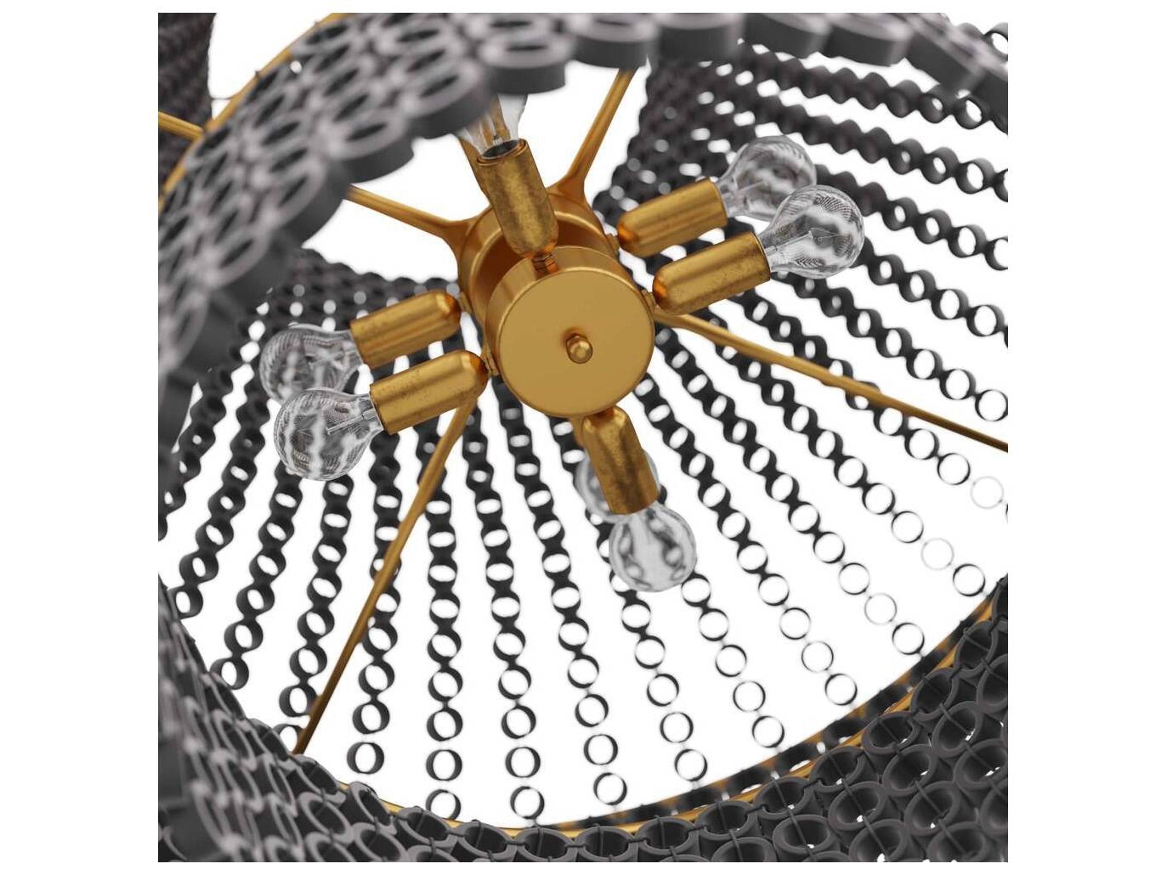 Arteriors Home Hannie 8-Light Gray Wash Antique Brass Tiered Chandelier