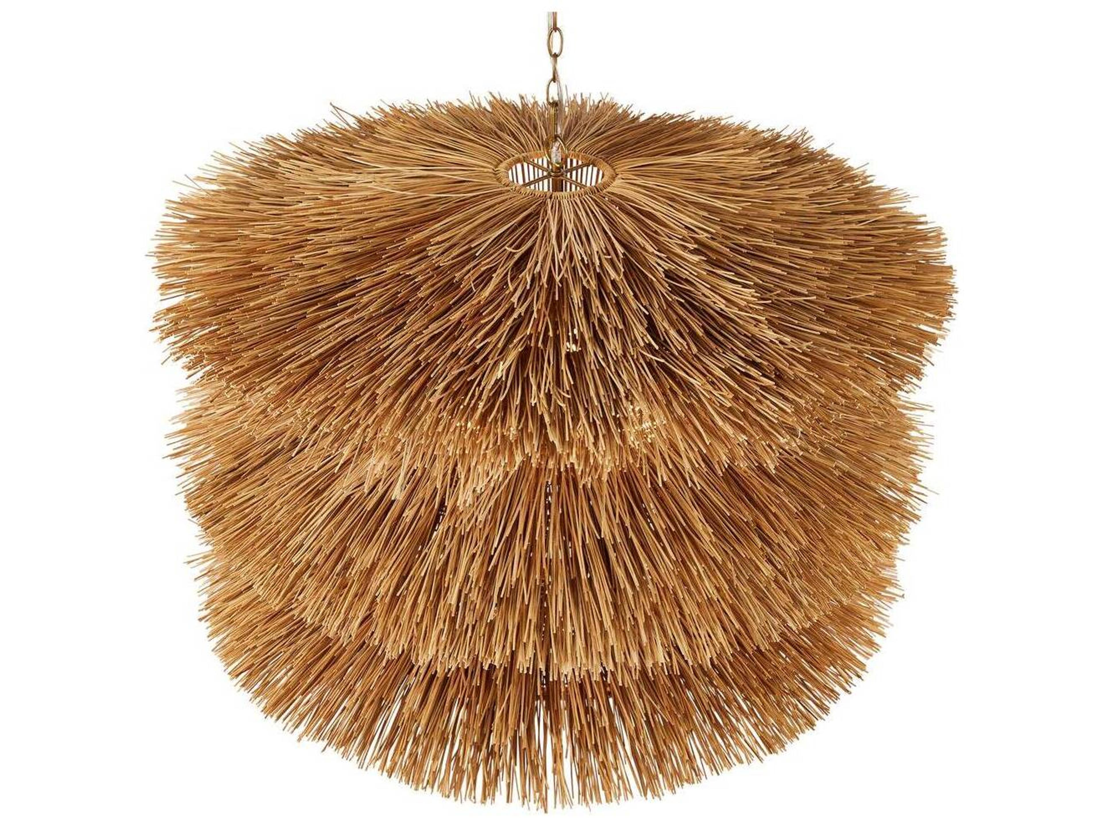 Arteriors Home Ansari 3-Light Natural Antique Brass Brown Tiered Chandelier