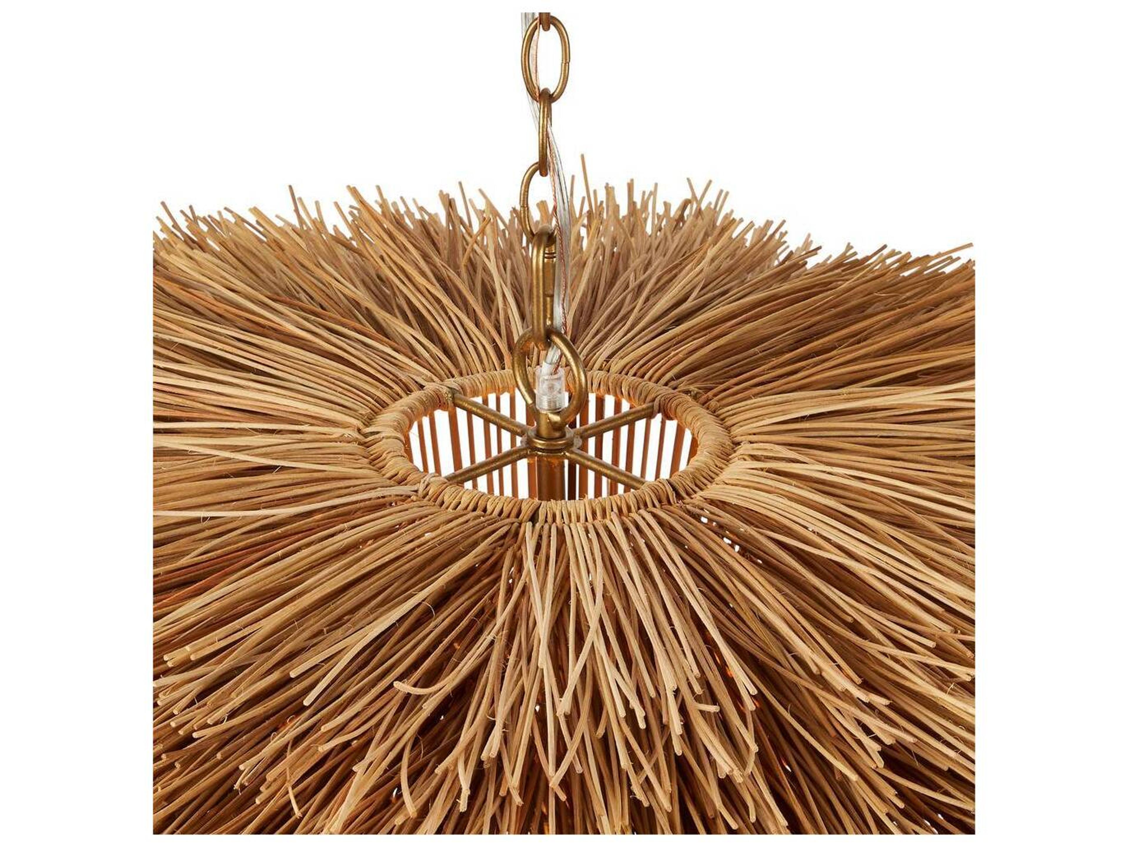 Arteriors Home Ansari 3-Light Natural Antique Brass Brown Tiered Chandelier