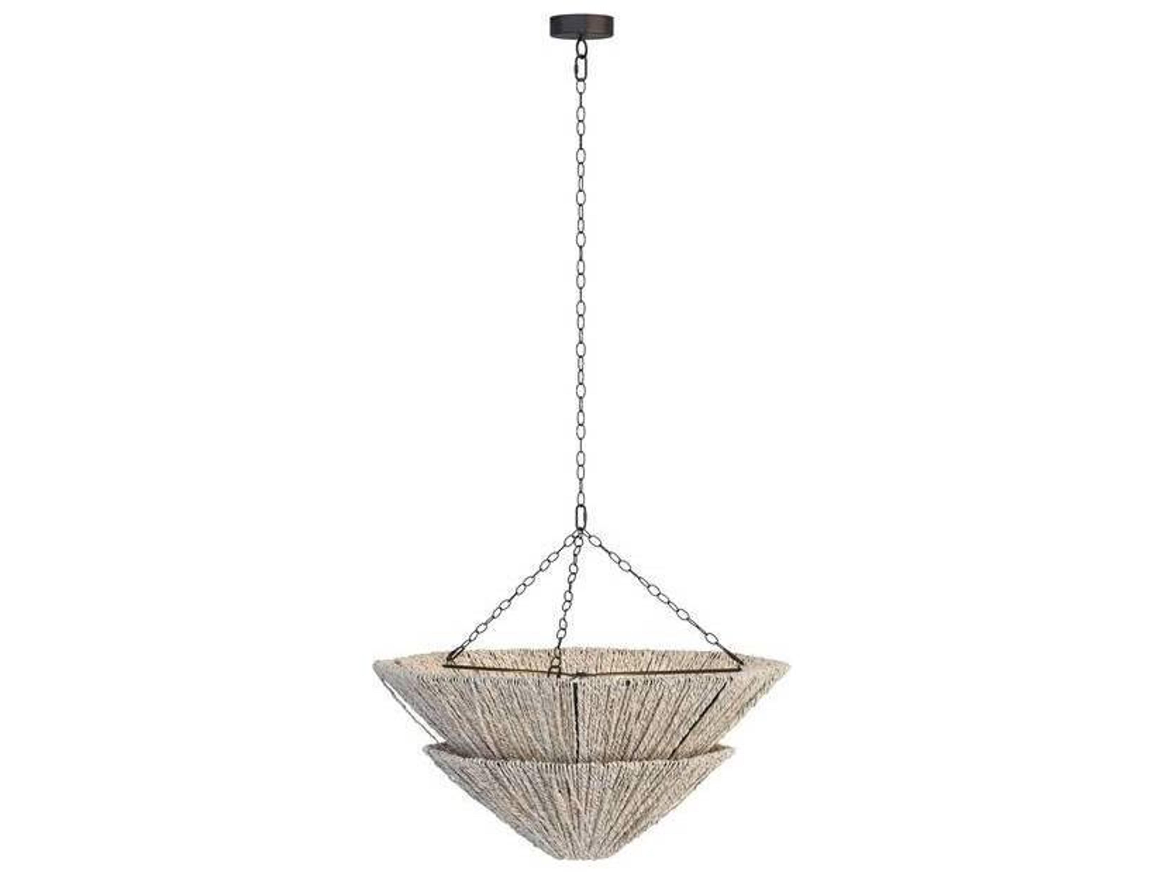 Arteriors Home Anya 8-Light Light Gray Stained Antique Brass Pendant