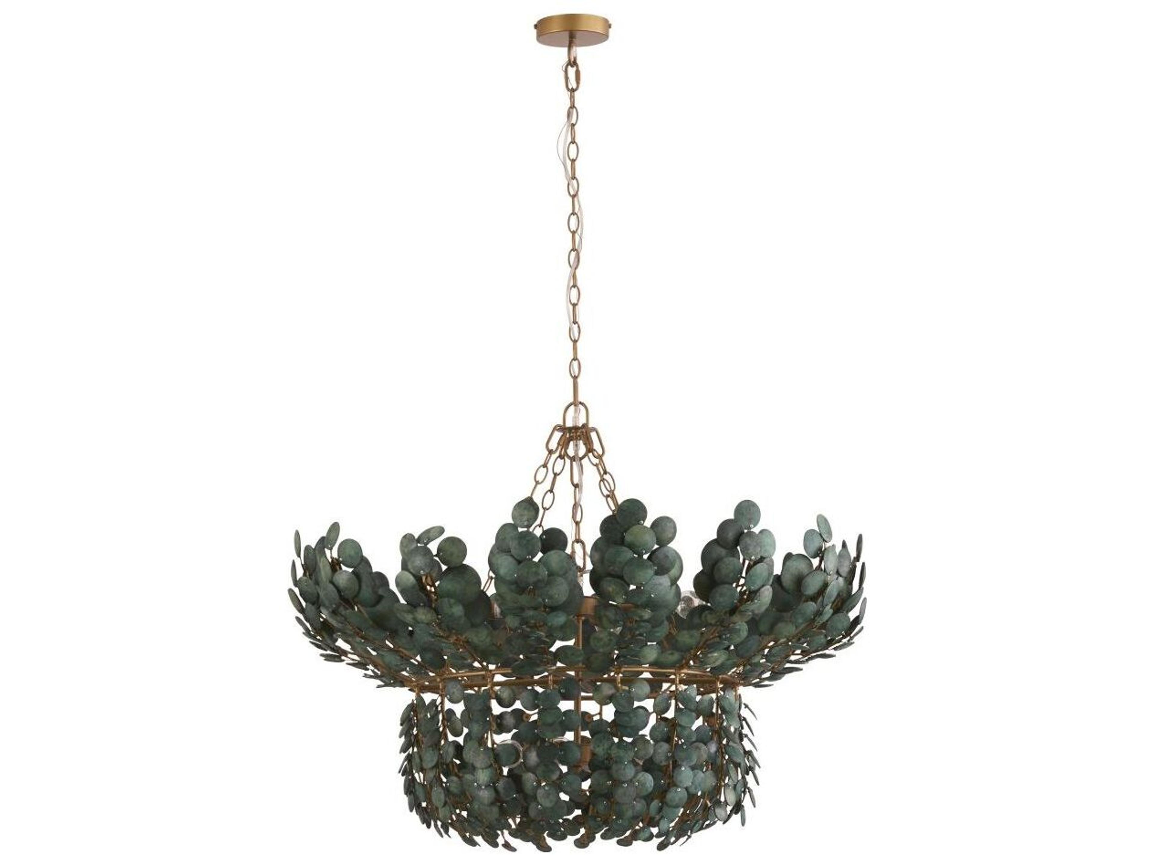 Bilal Chandelier Eucalyptus and Antique Brass