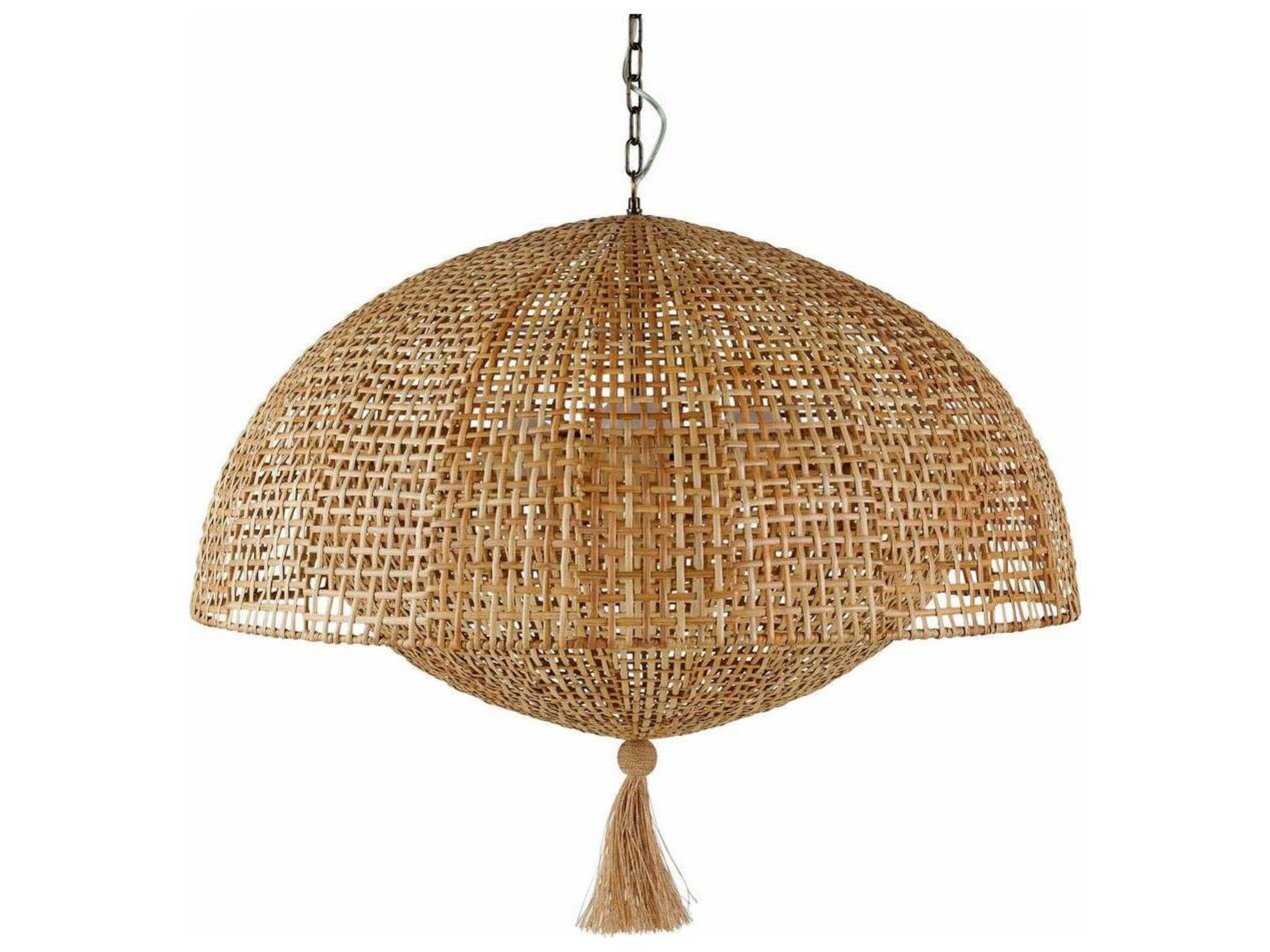 Arteriors Home 3-Light Natural Brown Dome Round Pendant