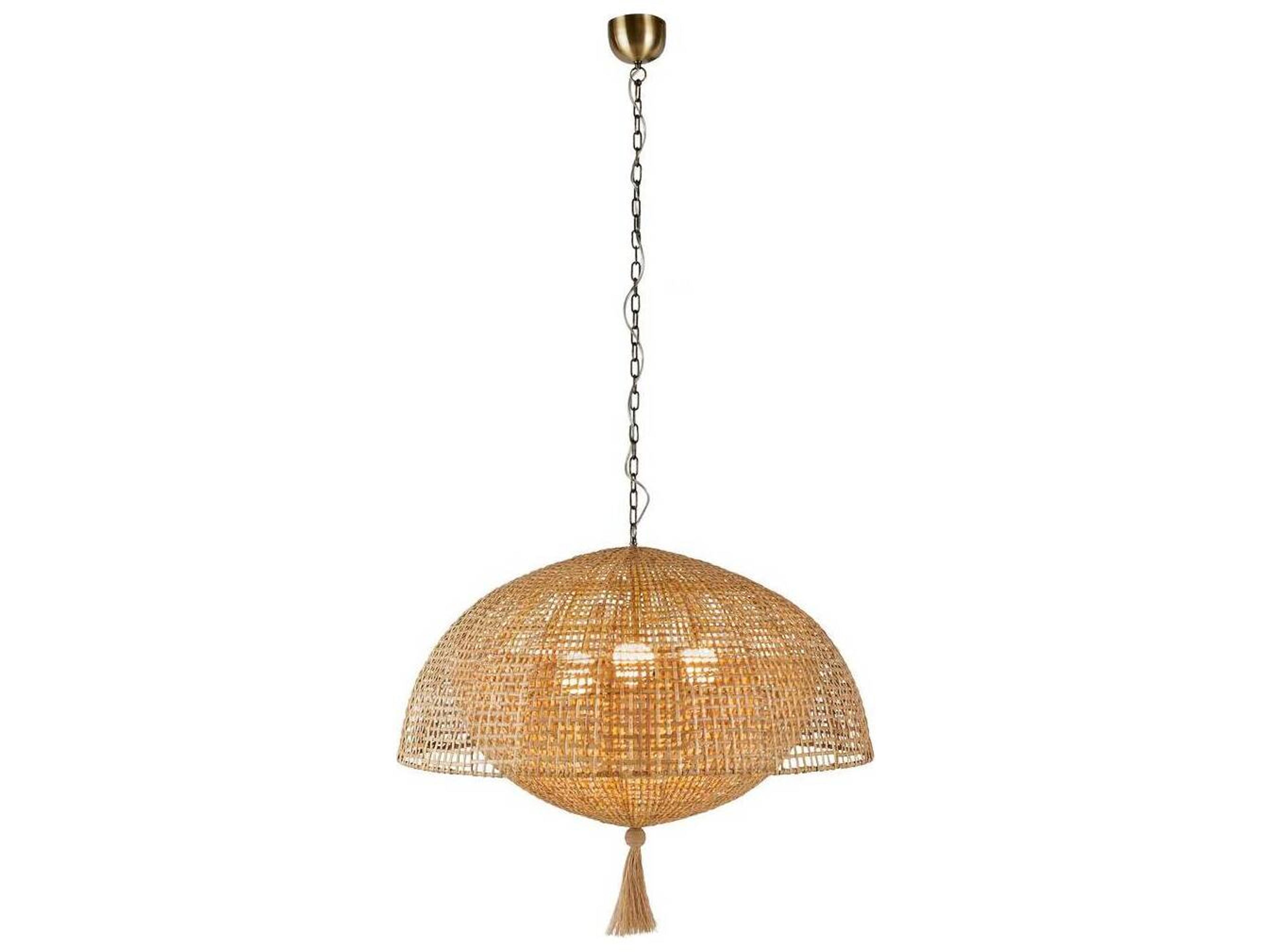 Arteriors Home 3-Light Natural Brown Dome Round Pendant