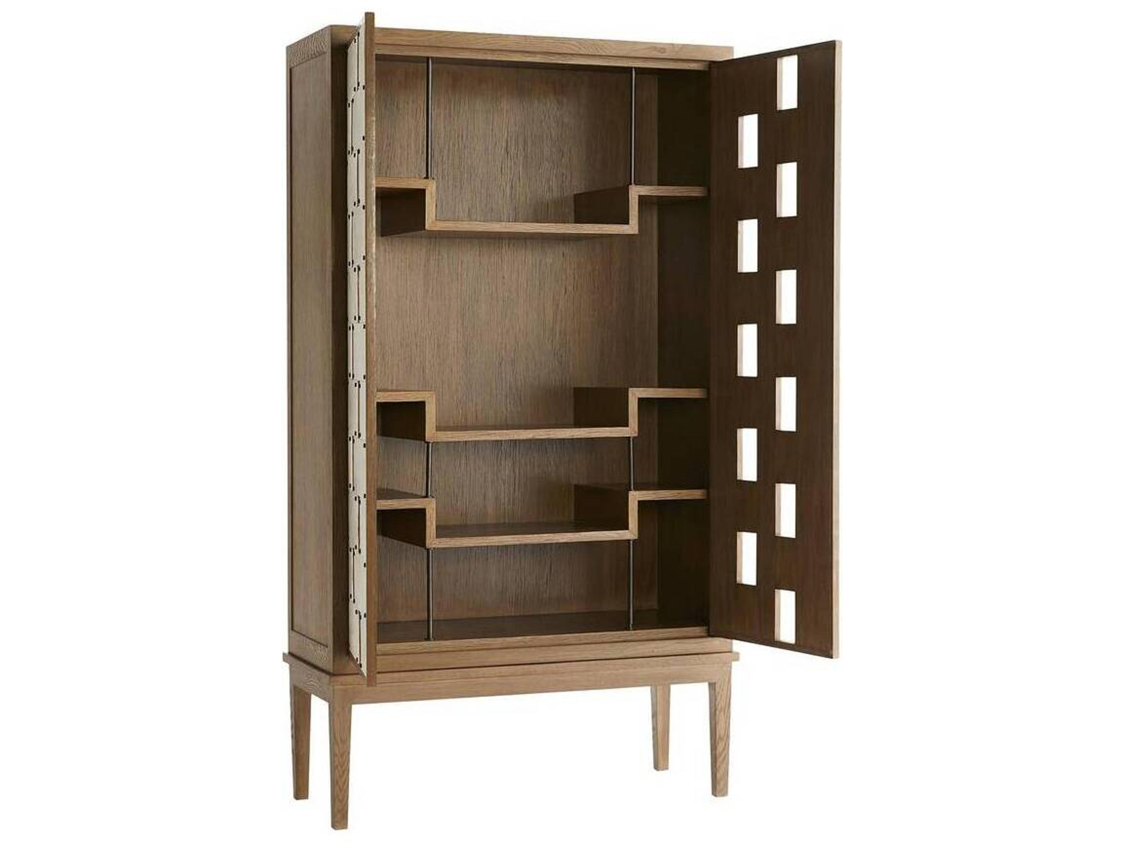 Arteriors Home Salotto Oak Wood Golden Bar Cabinet
