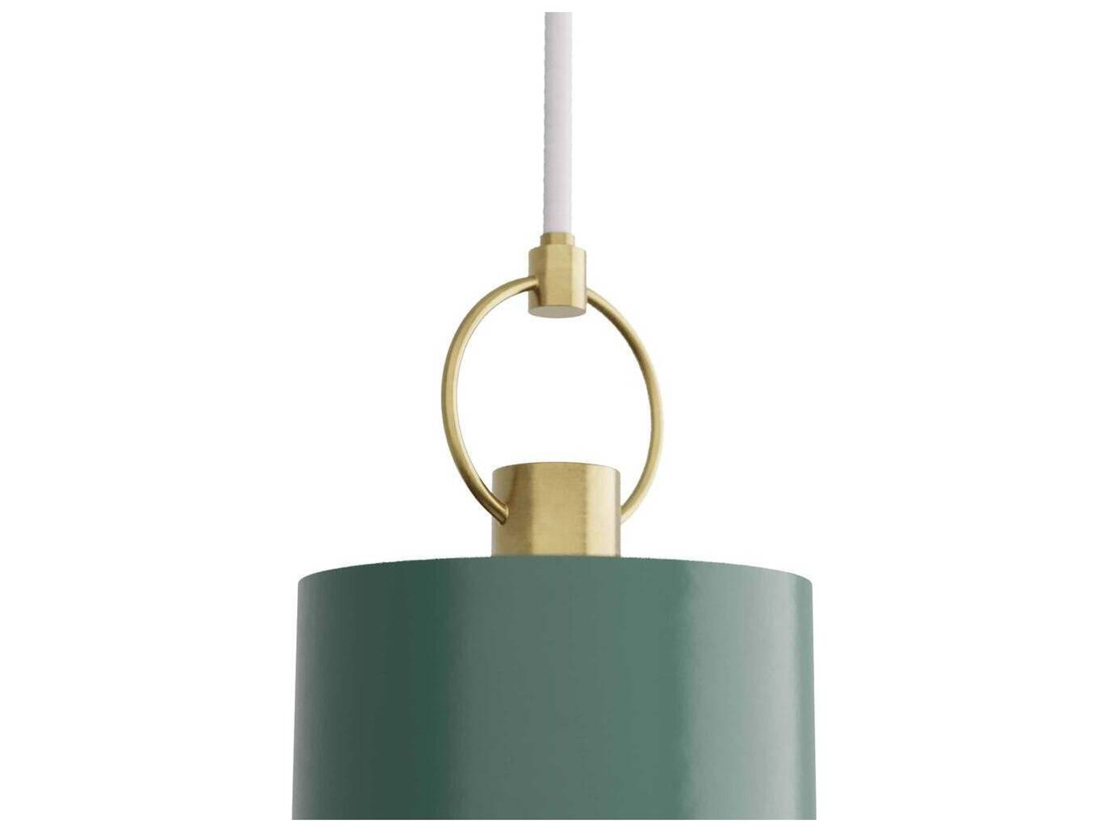 Arteriors Home Tarlow 1-Light Pine Antique Brass Green Drum Mini Pendant