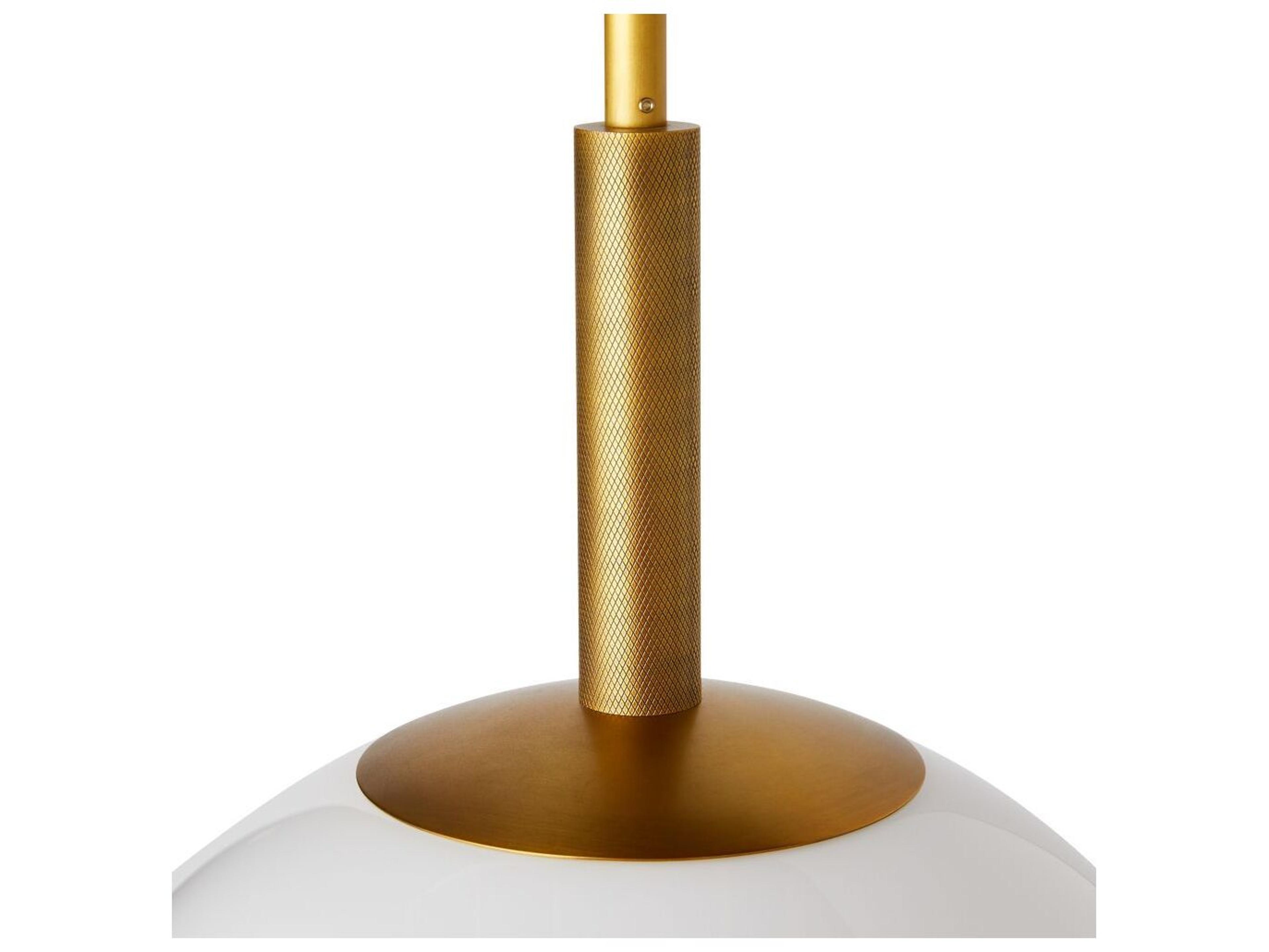 Arteriors Home Tirso 1-Light Opal Antique Brass White Globe Linear Pendant