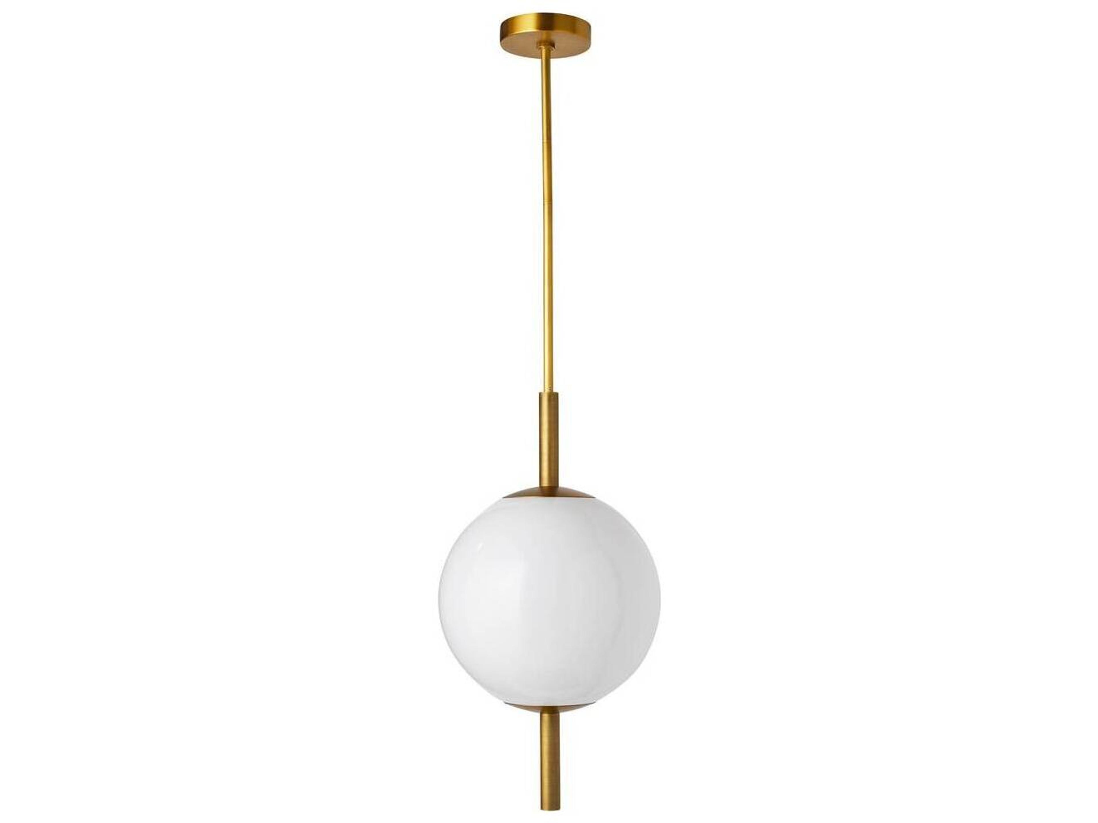 Arteriors Home Tirso 1-Light Opal Antique Brass White Globe Linear Pendant