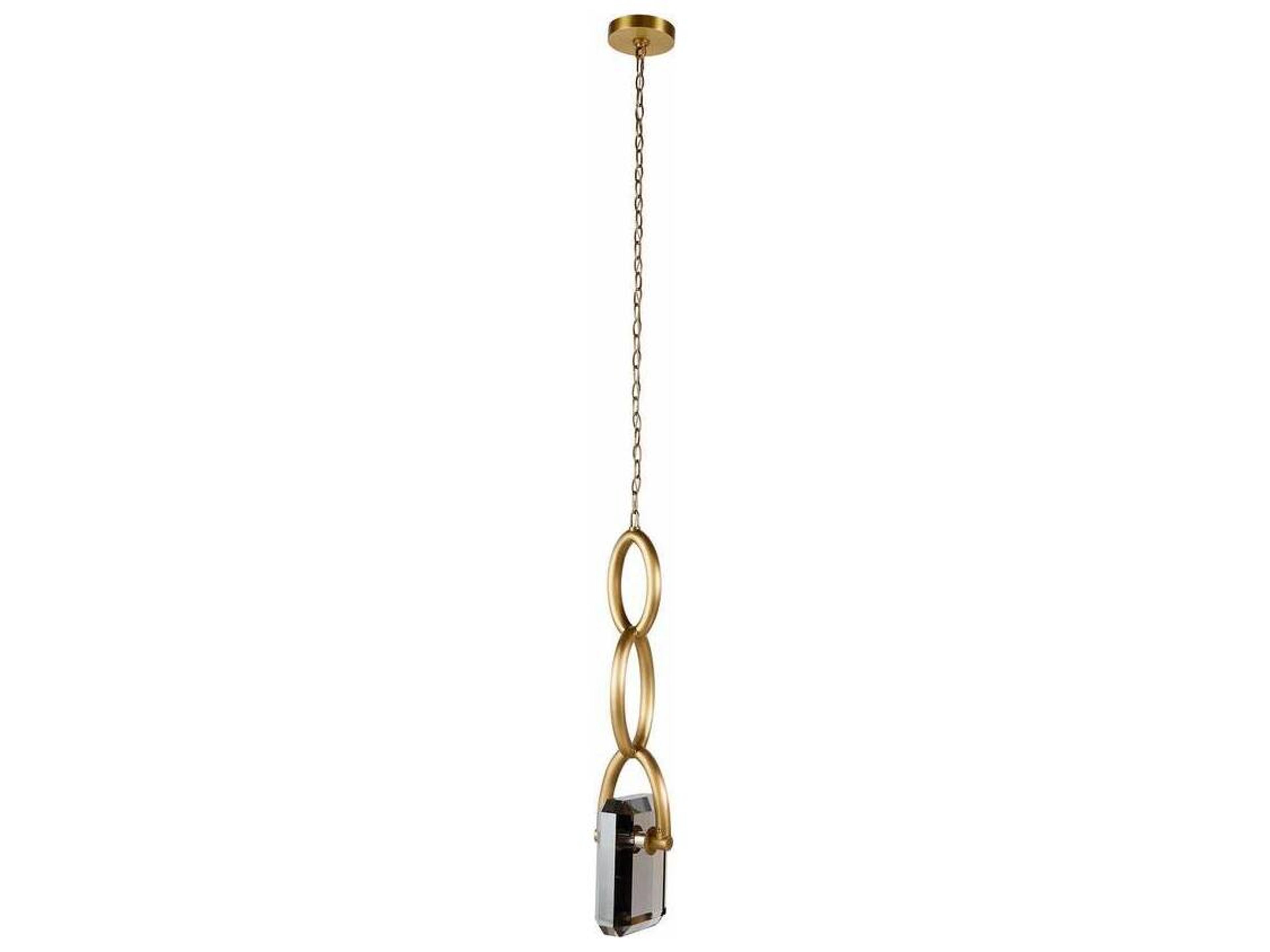 Arteriors Home Estate 1-Light Smoke Antique Brass Gray Geometric Linear Mini Pendant