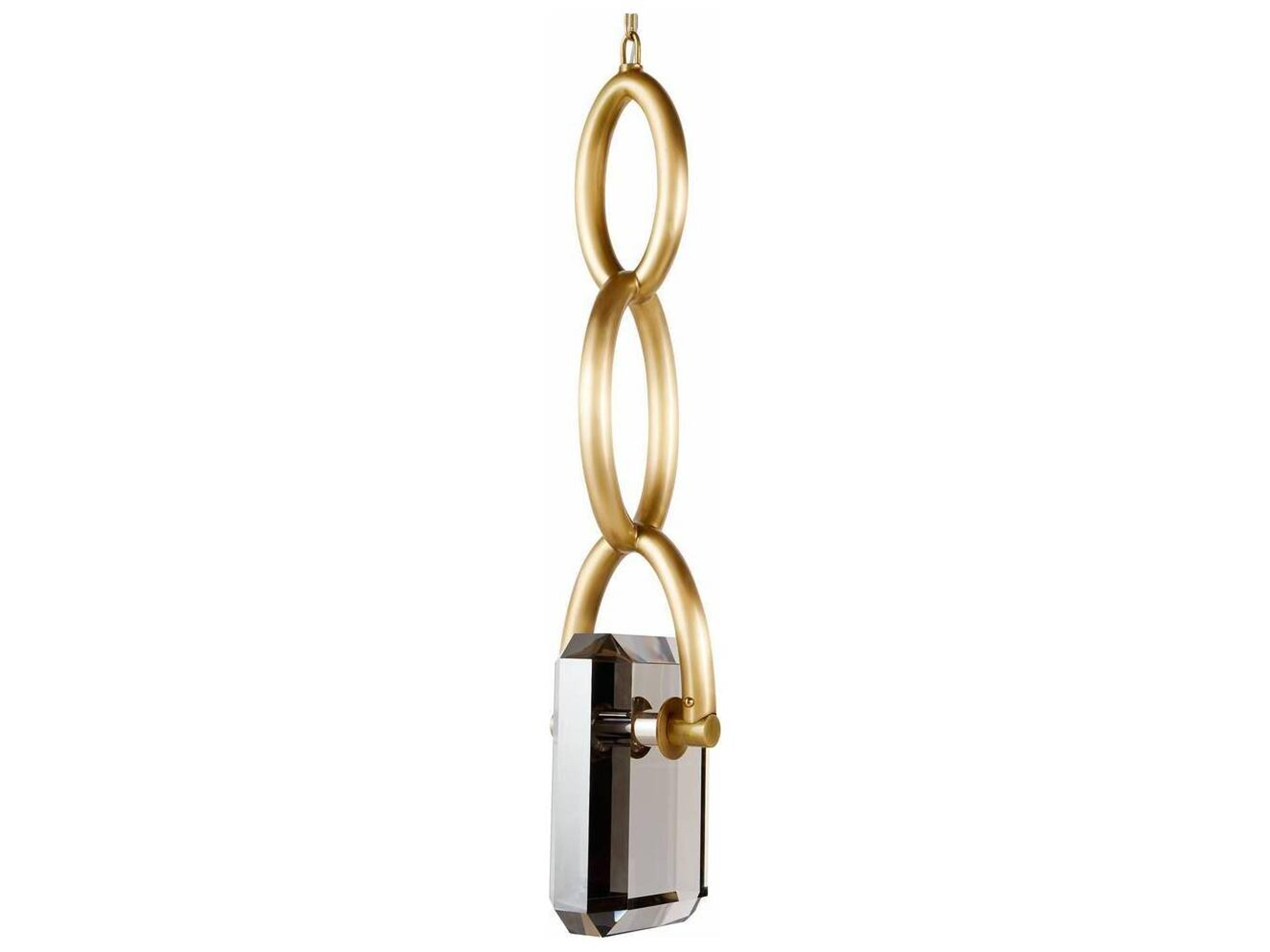 Arteriors Home Estate 1-Light Smoke Antique Brass Gray Geometric Linear Mini Pendant
