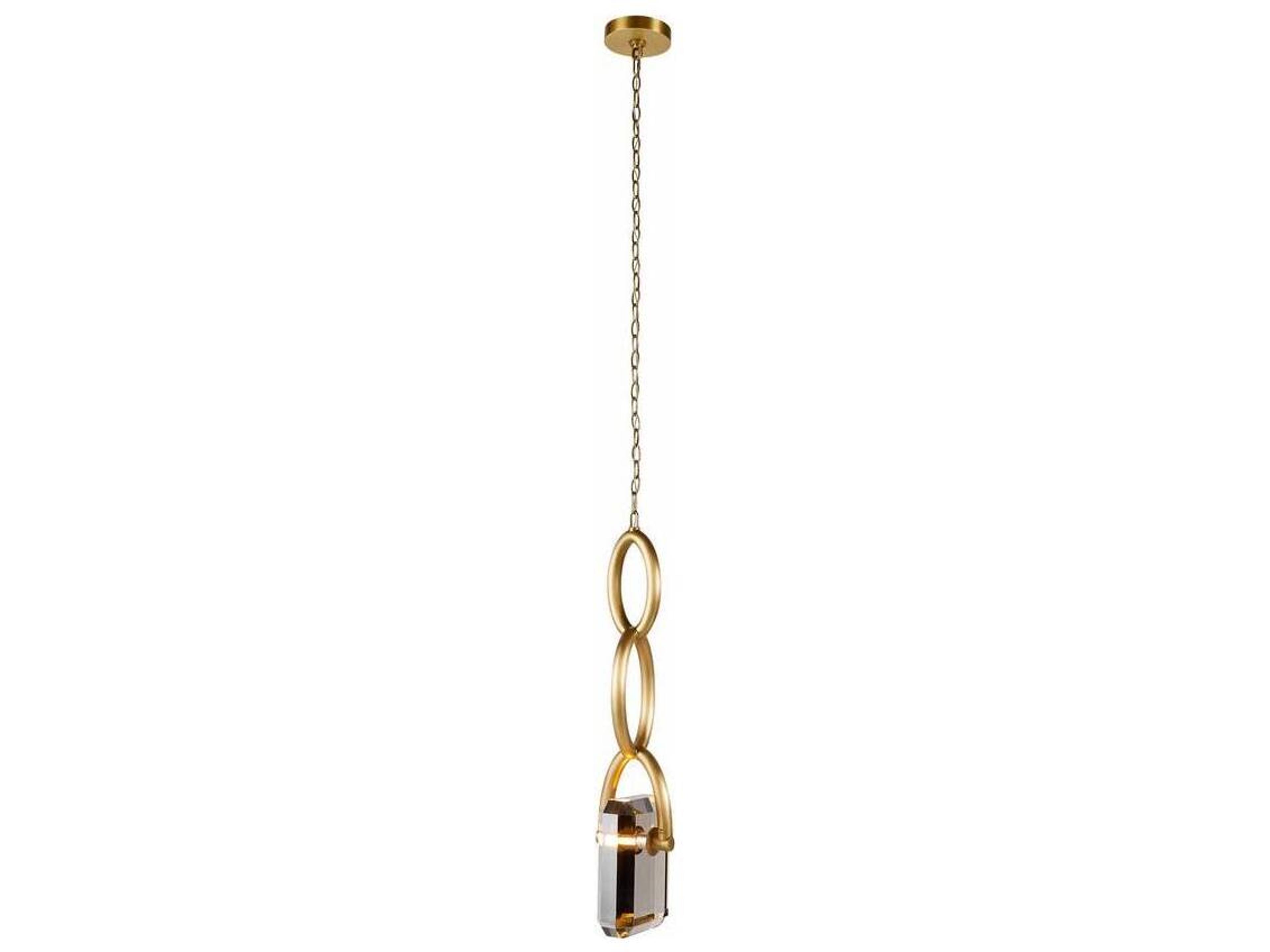 Arteriors Home Estate 1-Light Smoke Antique Brass Gray Geometric Linear Mini Pendant