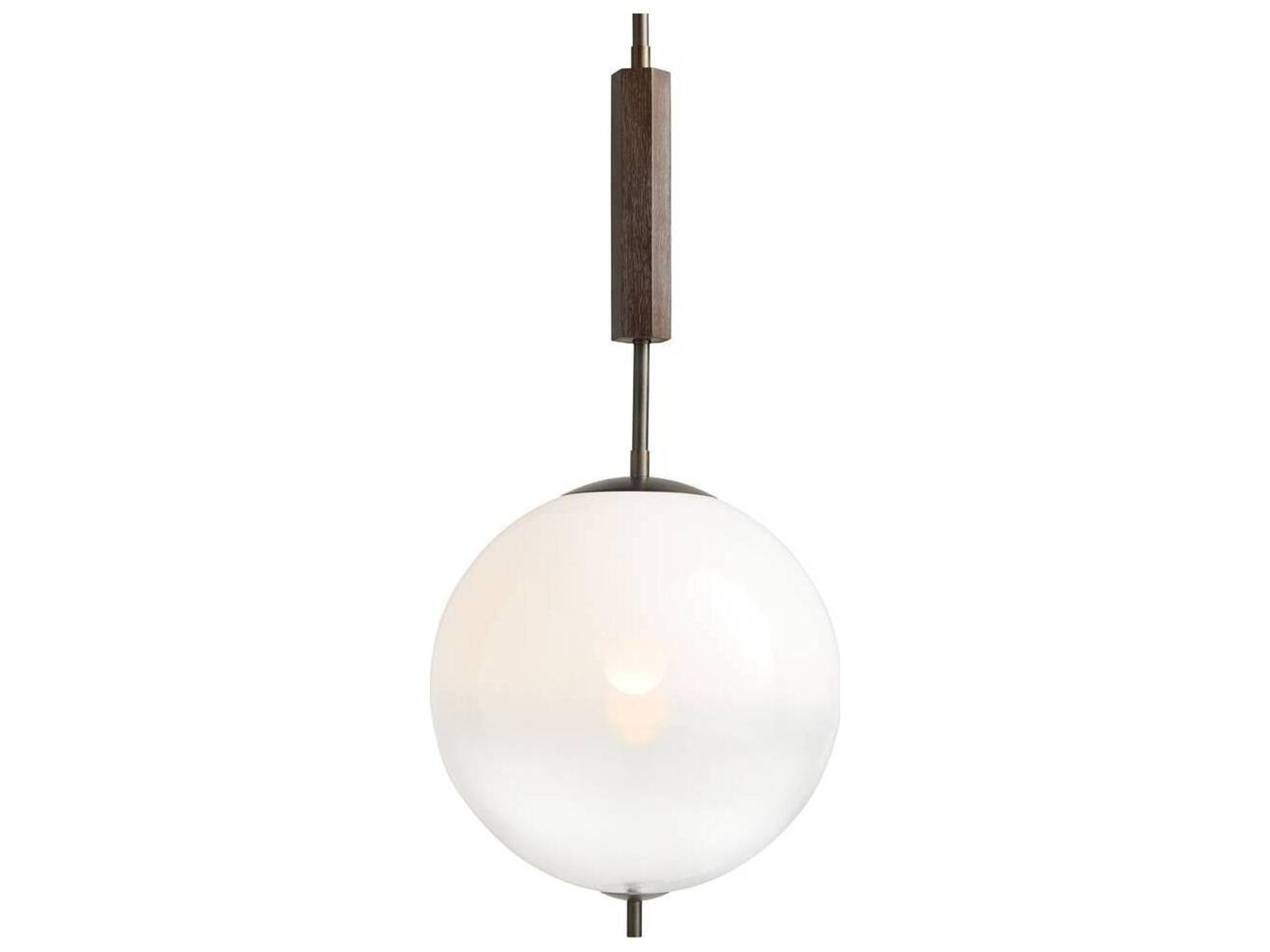 Arteriors Home Flagstaff 1-Light Frost Ombre English Bronze White Globe Pendant