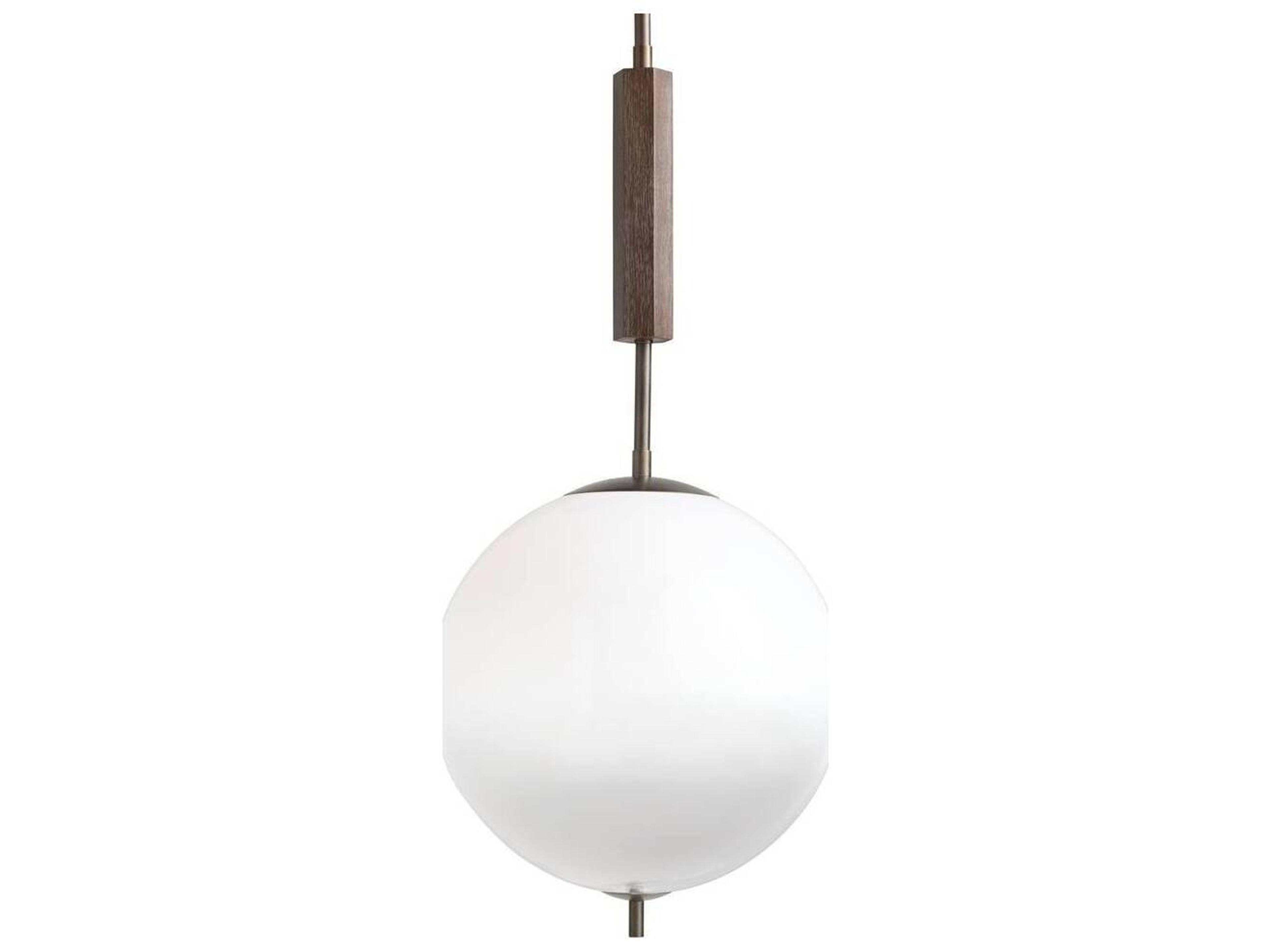 Arteriors Home Flagstaff 1-Light Frost Ombre English Bronze White Globe Pendant