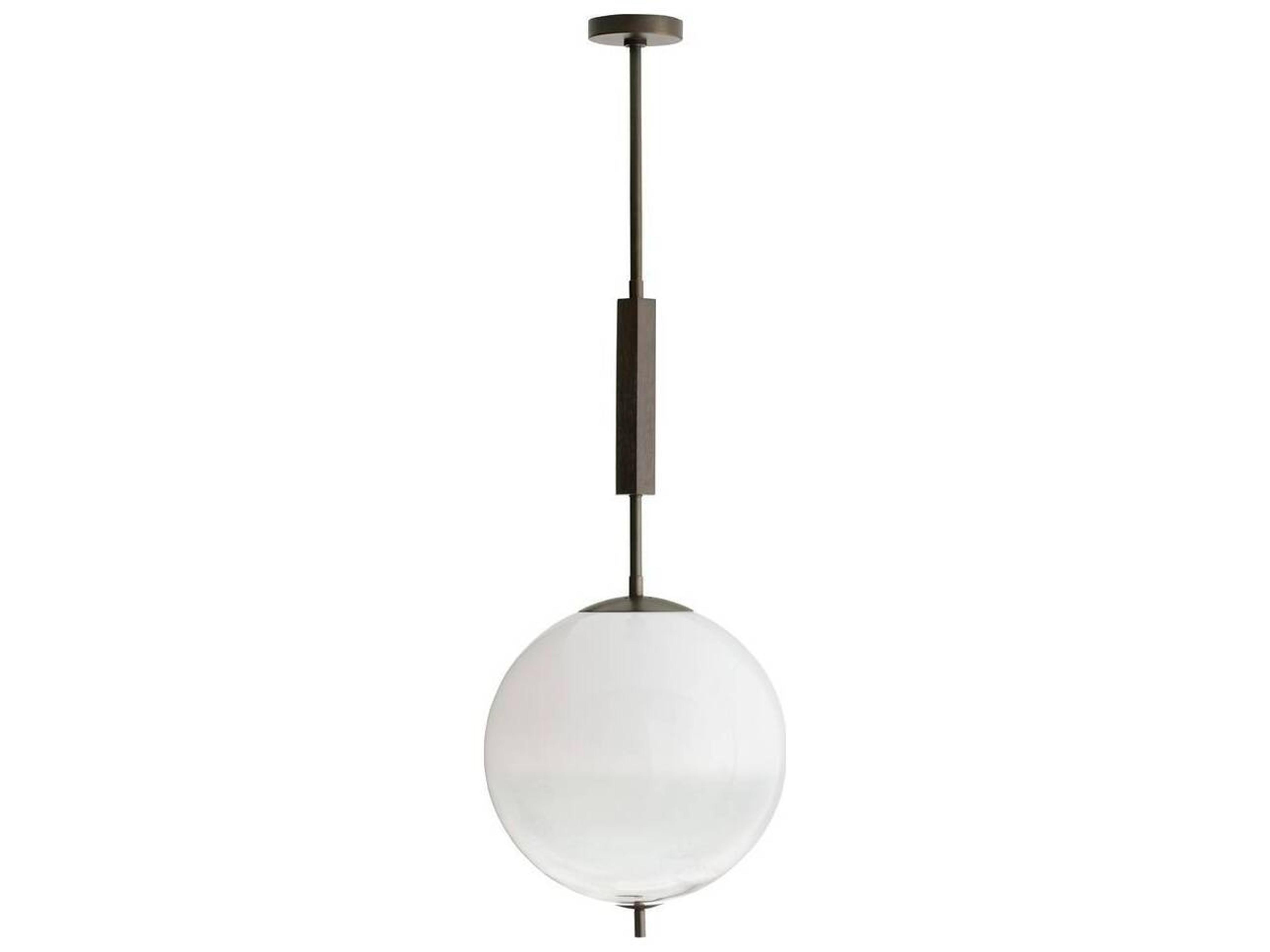 Arteriors Home Flagstaff 1-Light Frost Ombre English Bronze White Globe Pendant