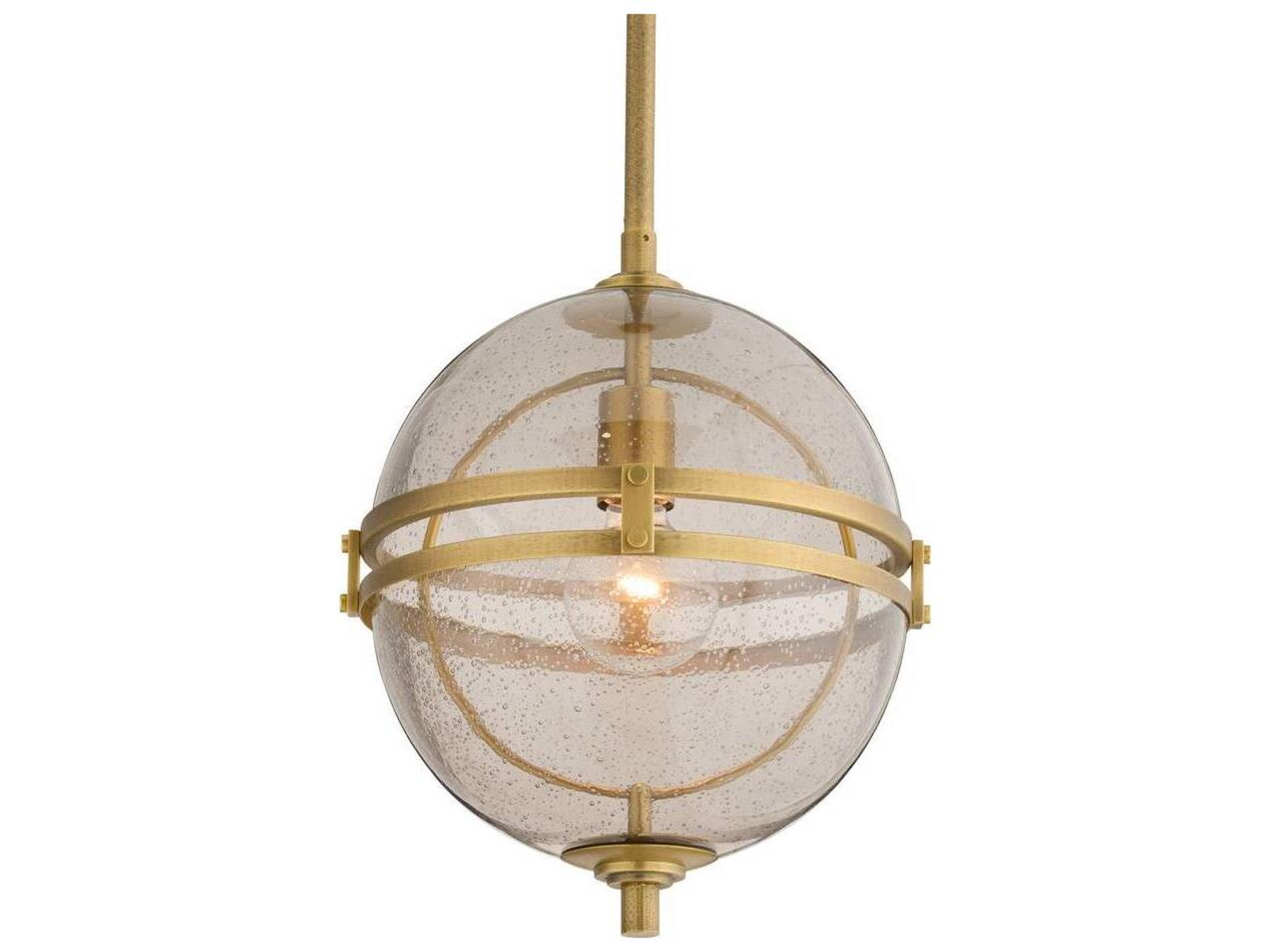 Arteriors Home Irene Arteriors Home 1-Light Smoke Antique Brass Gray Gold Globe Mini Pendant