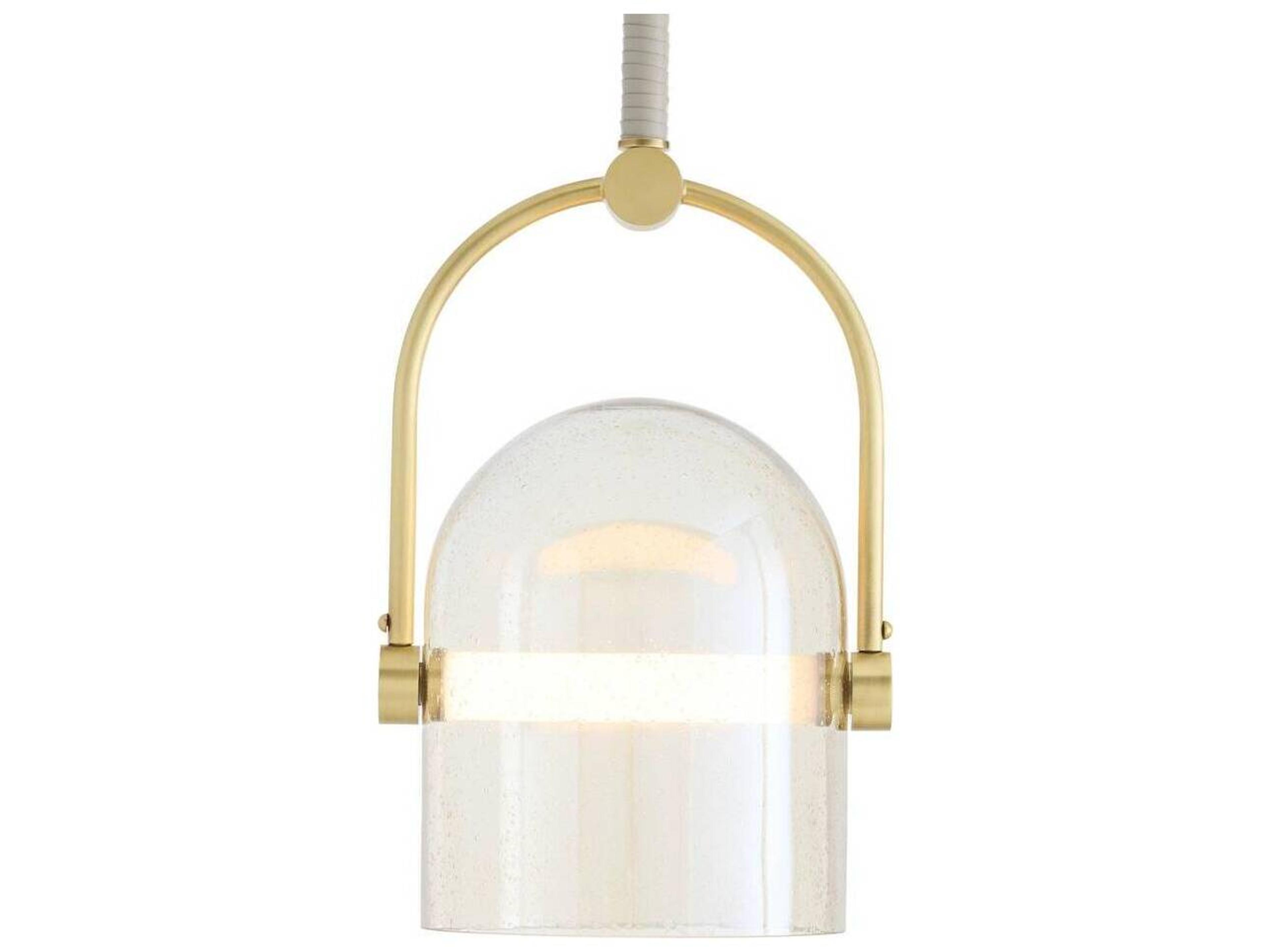 Arteriors Home Smoke Seeded Glass Brass Dome Mini Pendant