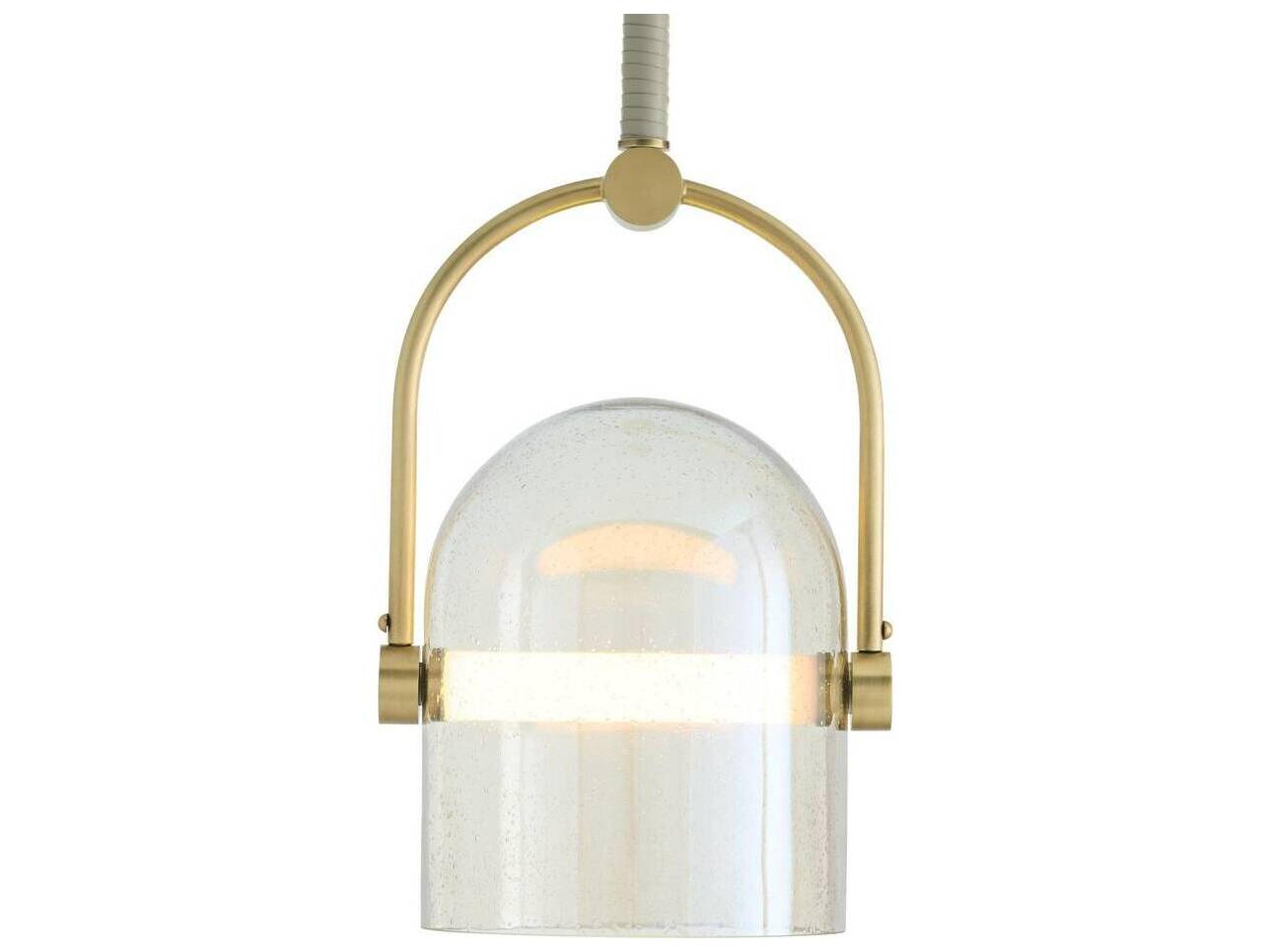 Arteriors Home Smoke Seeded Glass Brass Dome Pendant