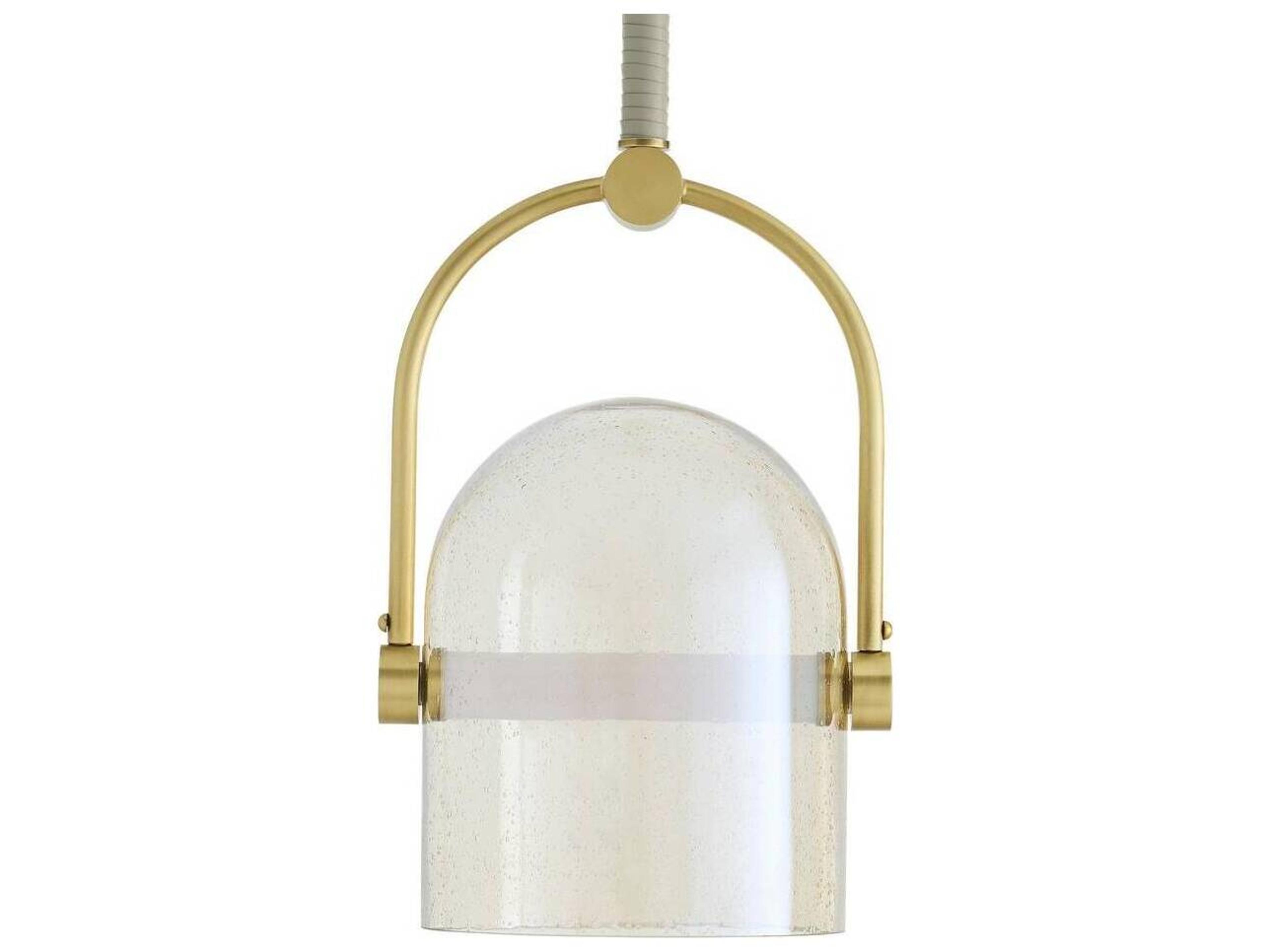 Arteriors Home Smoke Seeded Glass Brass Dome Pendant