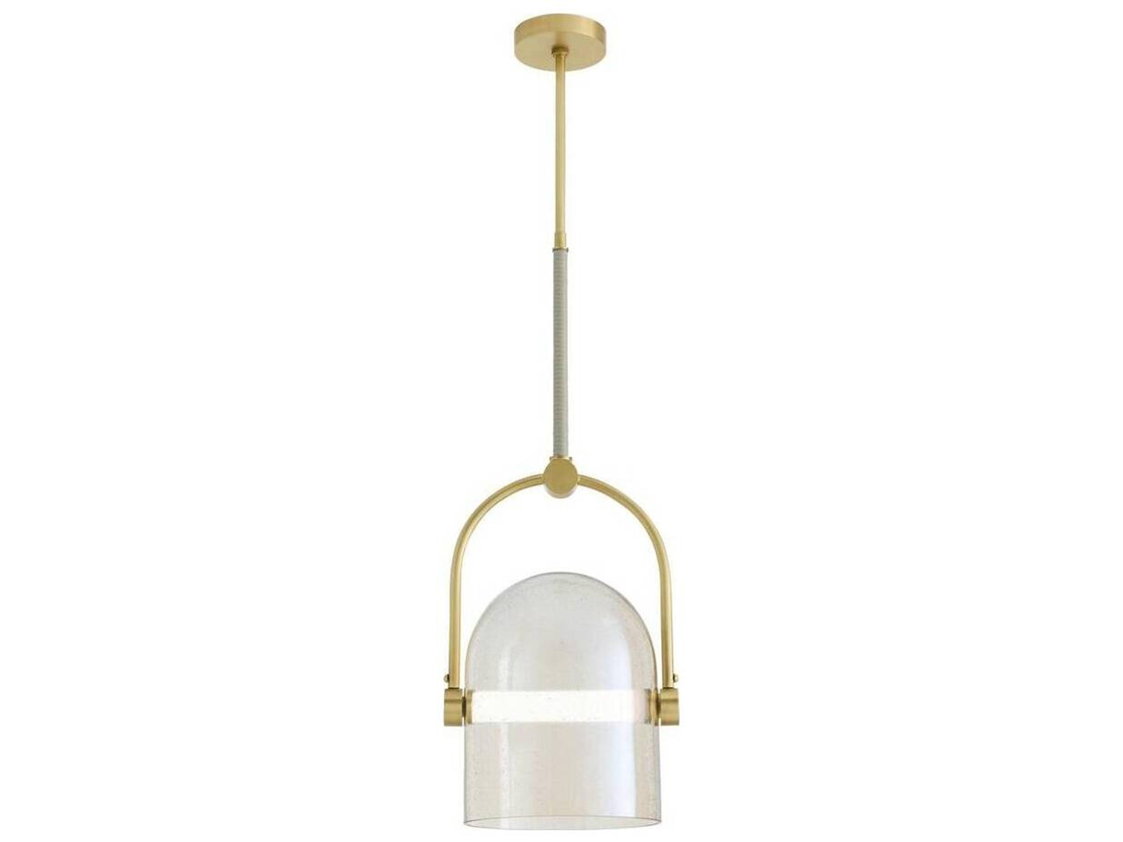 Arteriors Home Smoke Seeded Glass Brass Dome Pendant