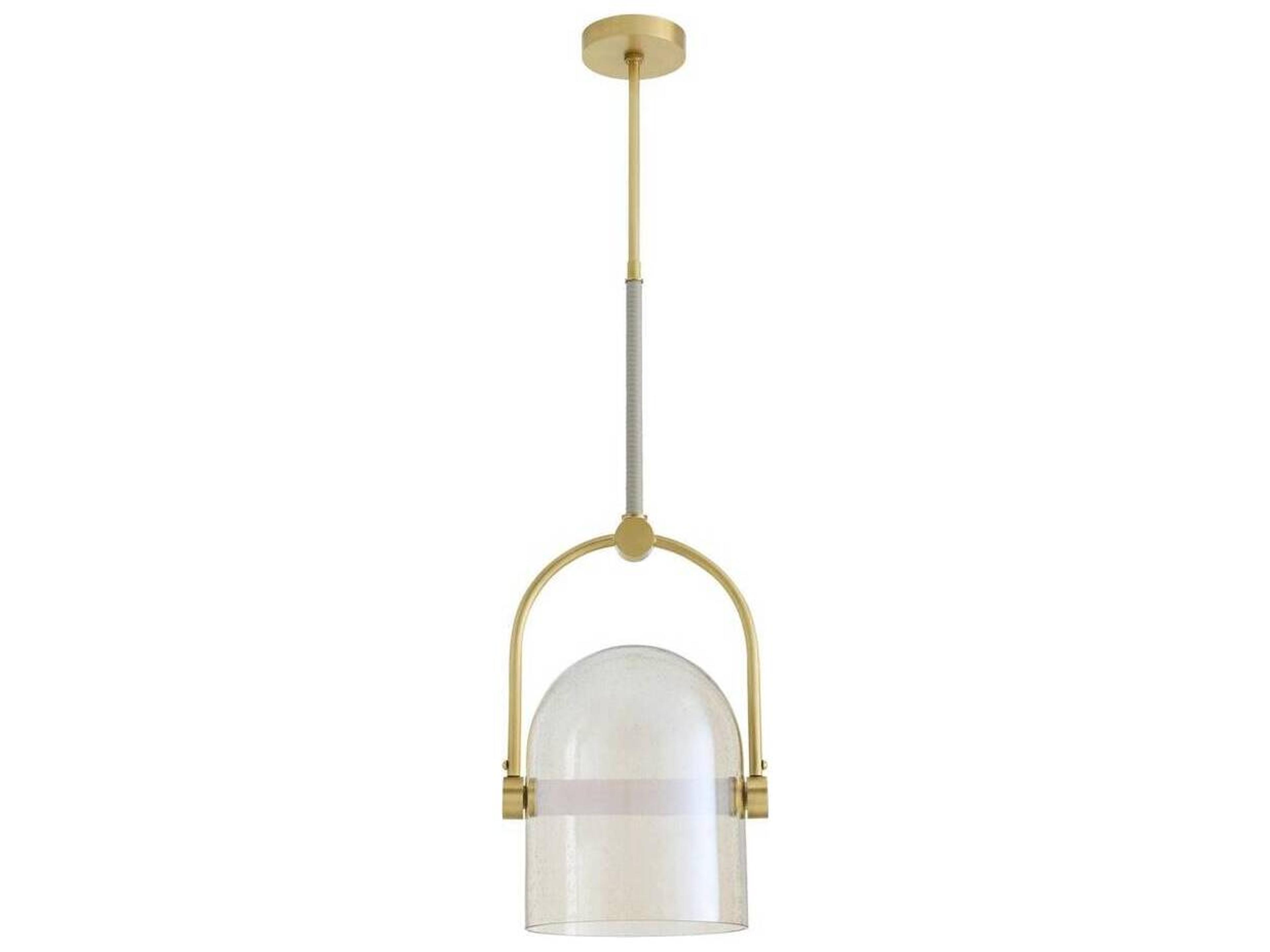 Arteriors Home Smoke Seeded Glass Brass Dome Pendant