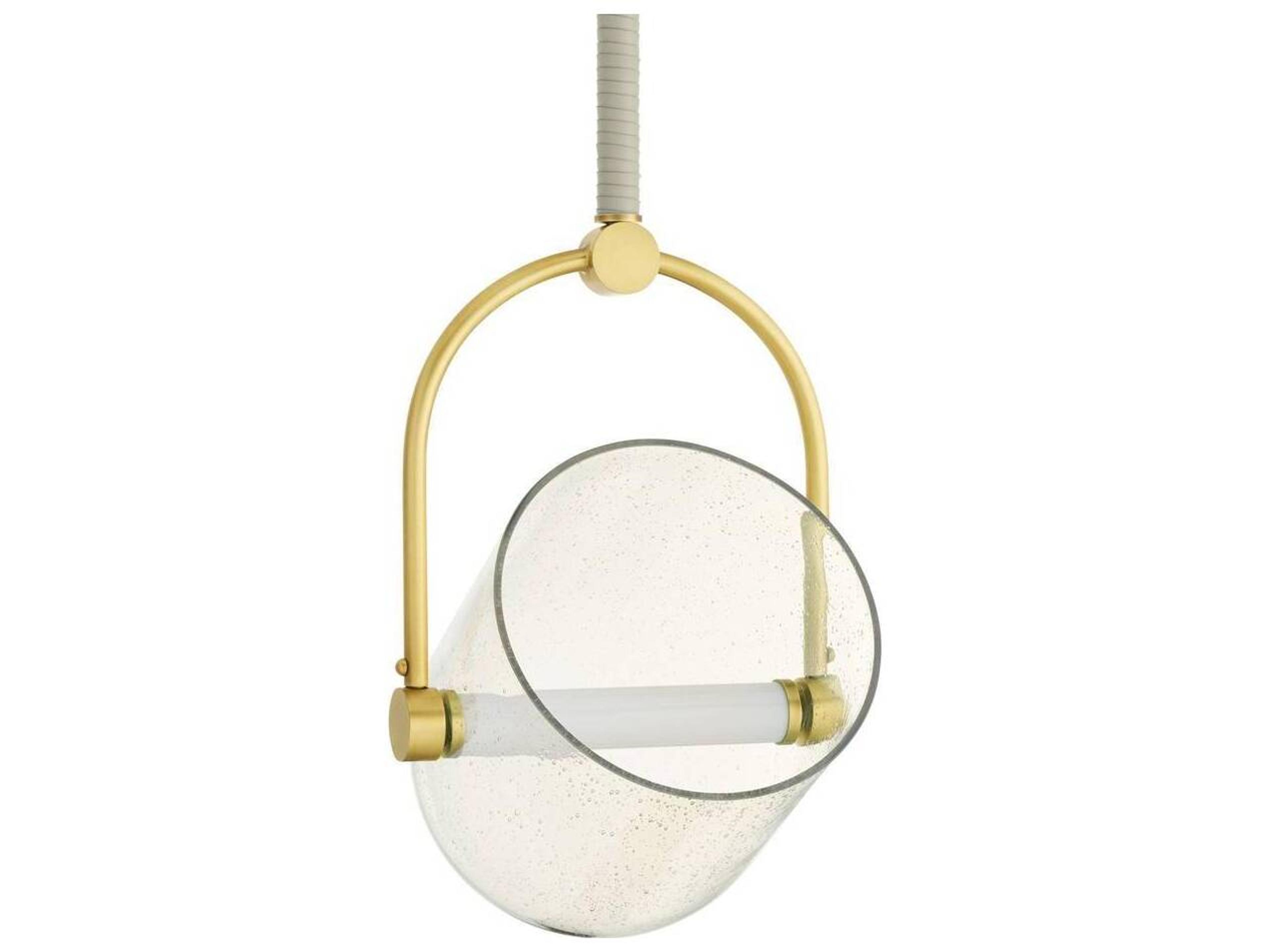 Arteriors Home Smoke Seeded Glass Brass Dome Pendant
