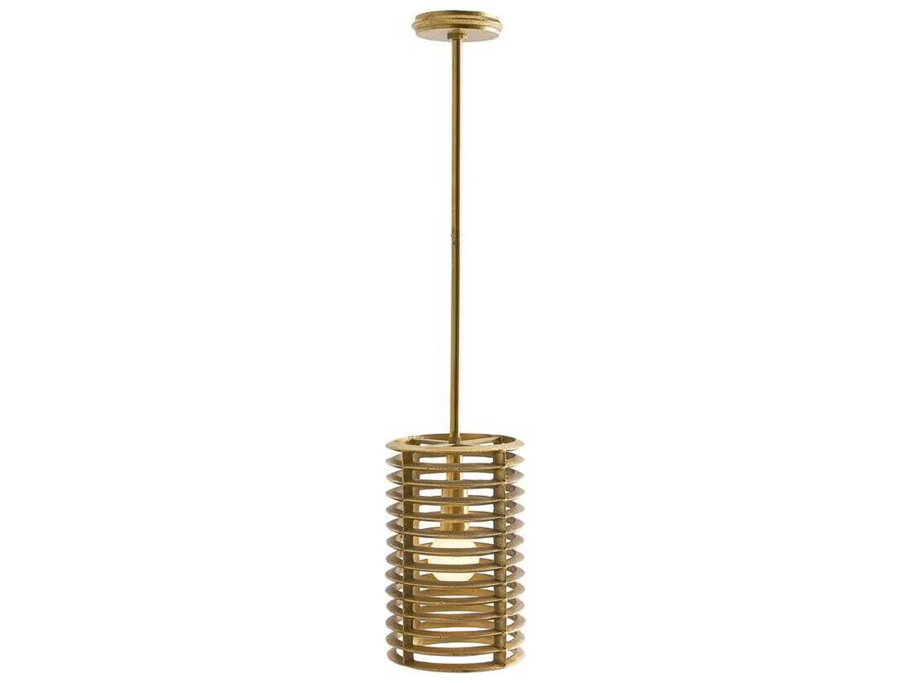 Arteriors Home Zimei 1-Light Antique Brass Cylinder Mini Pendant
