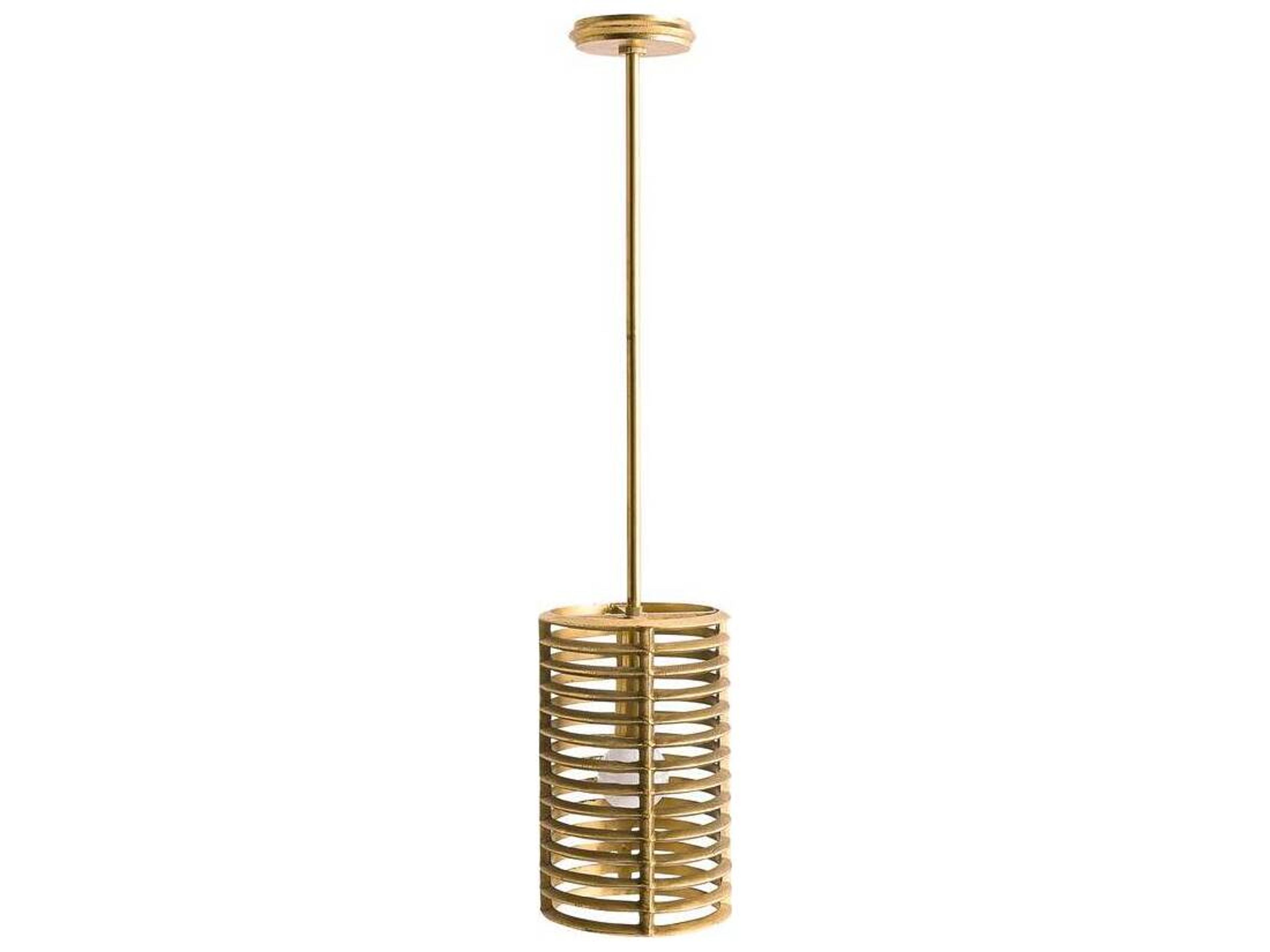 Arteriors Home Zimei 1-Light Antique Brass Cylinder Mini Pendant