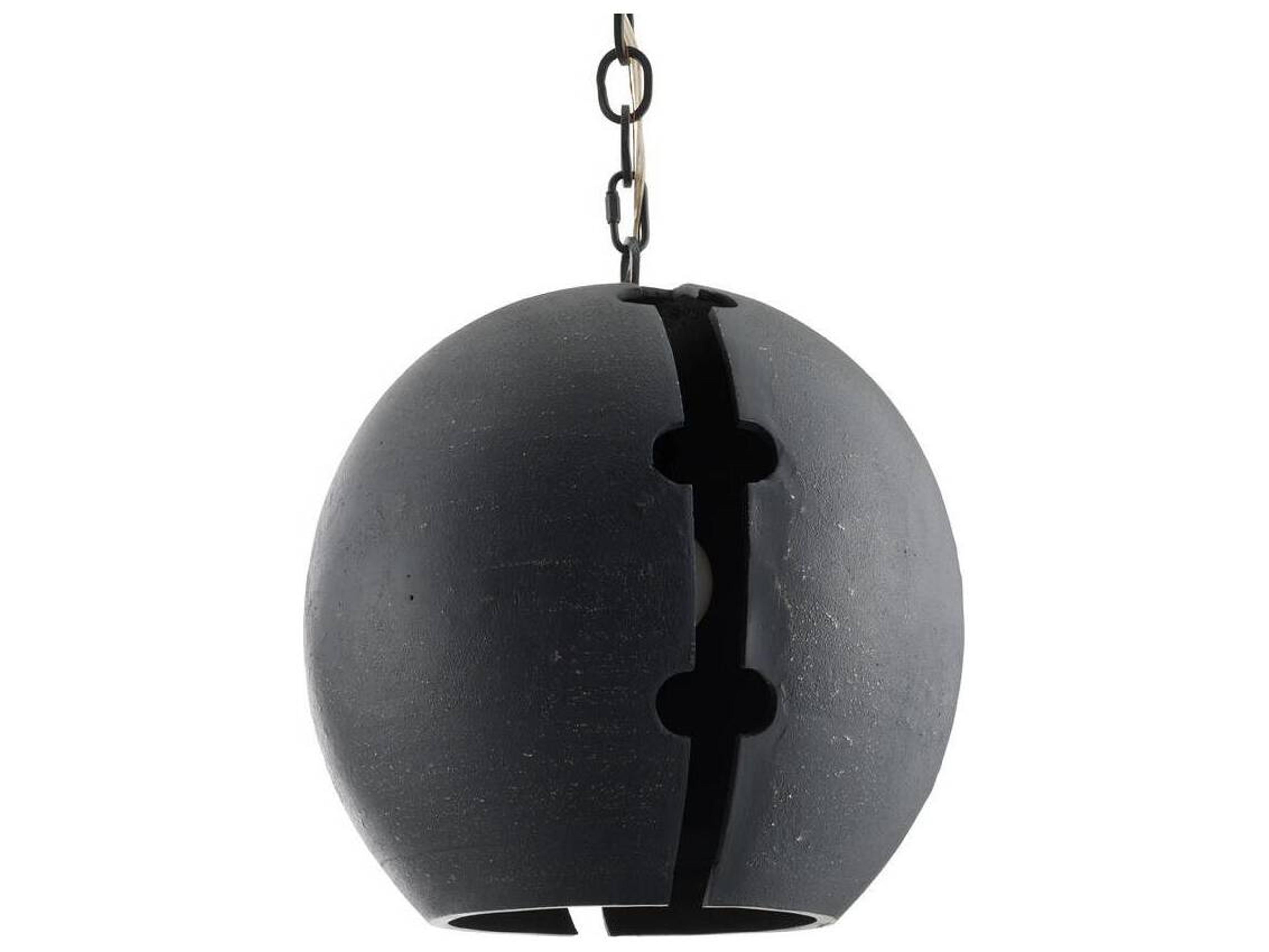 Arteriors Home Hartland 1-Light Matte Charcoal Black Globe Pendant