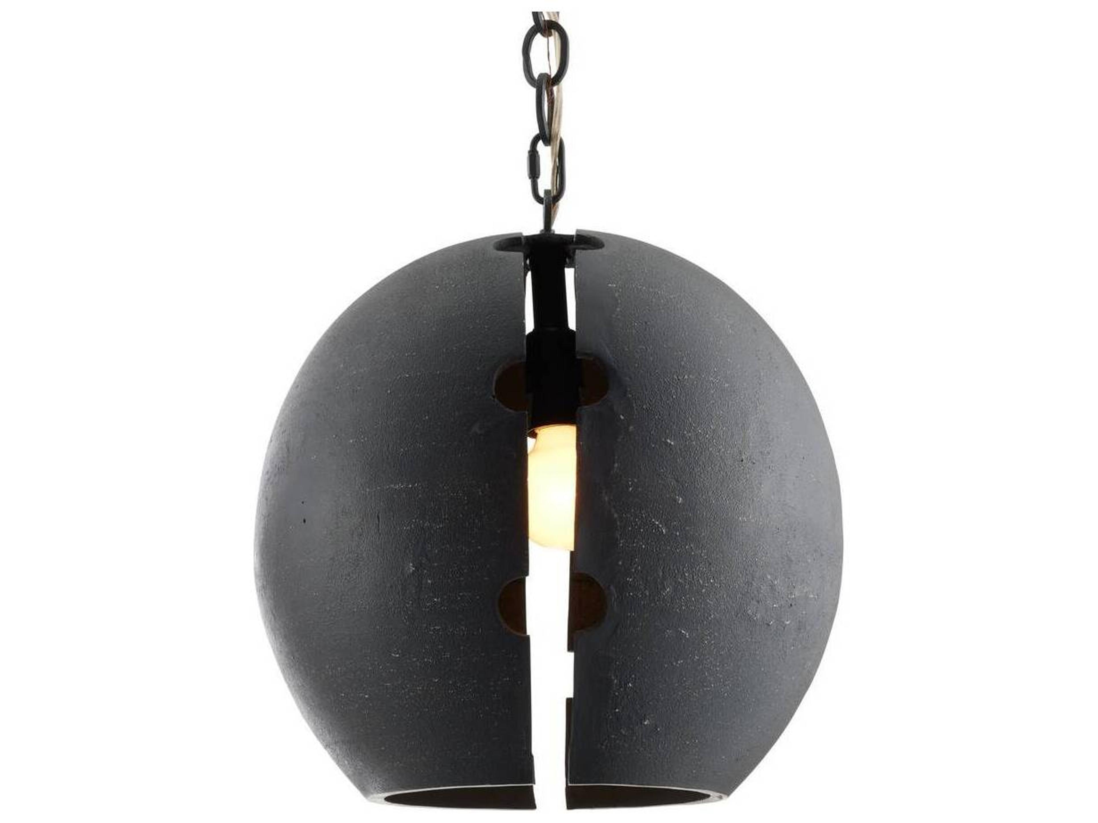 Arteriors Home Hartland 1-Light Matte Charcoal Black Globe Pendant