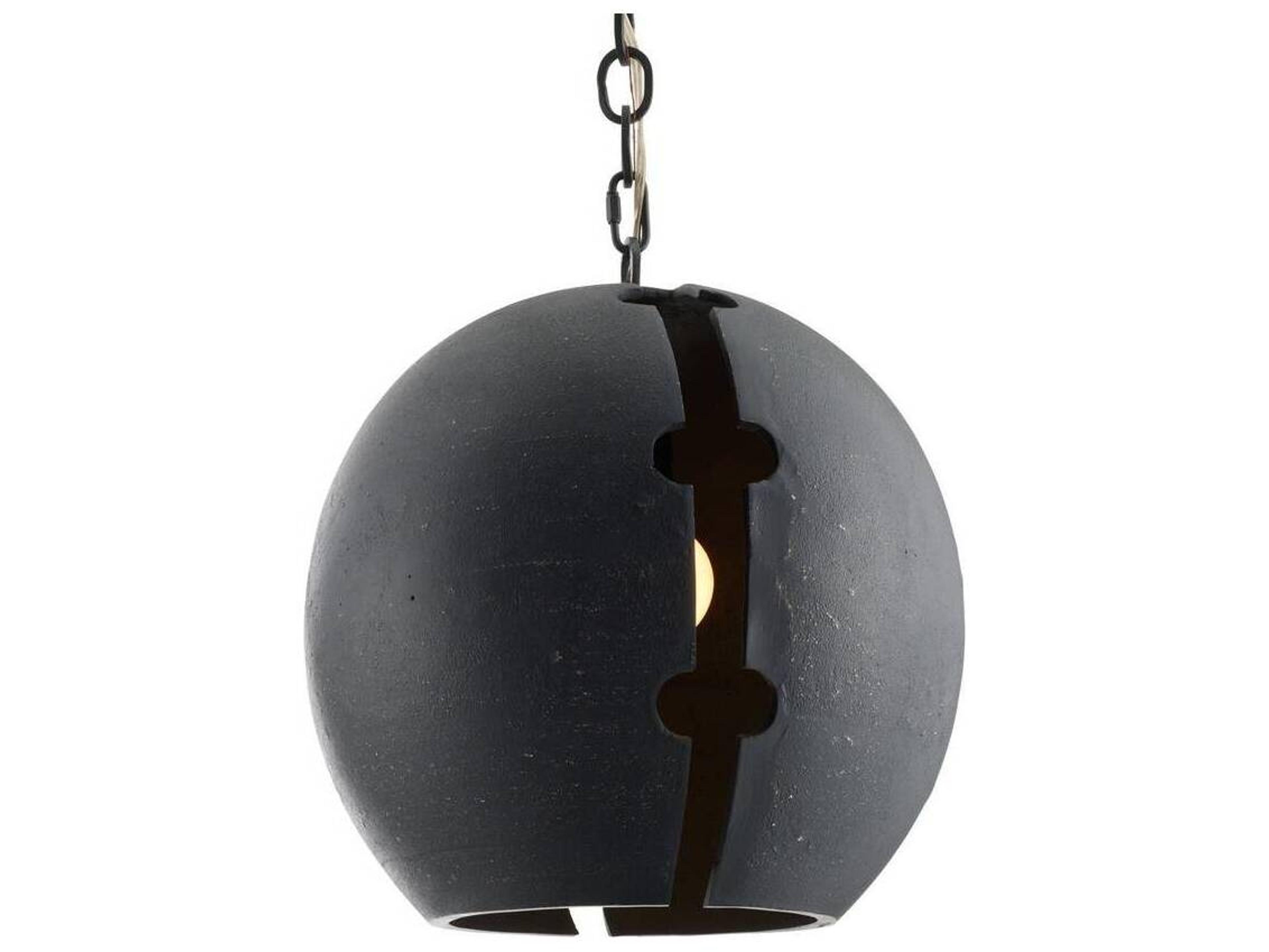 Arteriors Home Hartland 1-Light Matte Charcoal Black Globe Pendant