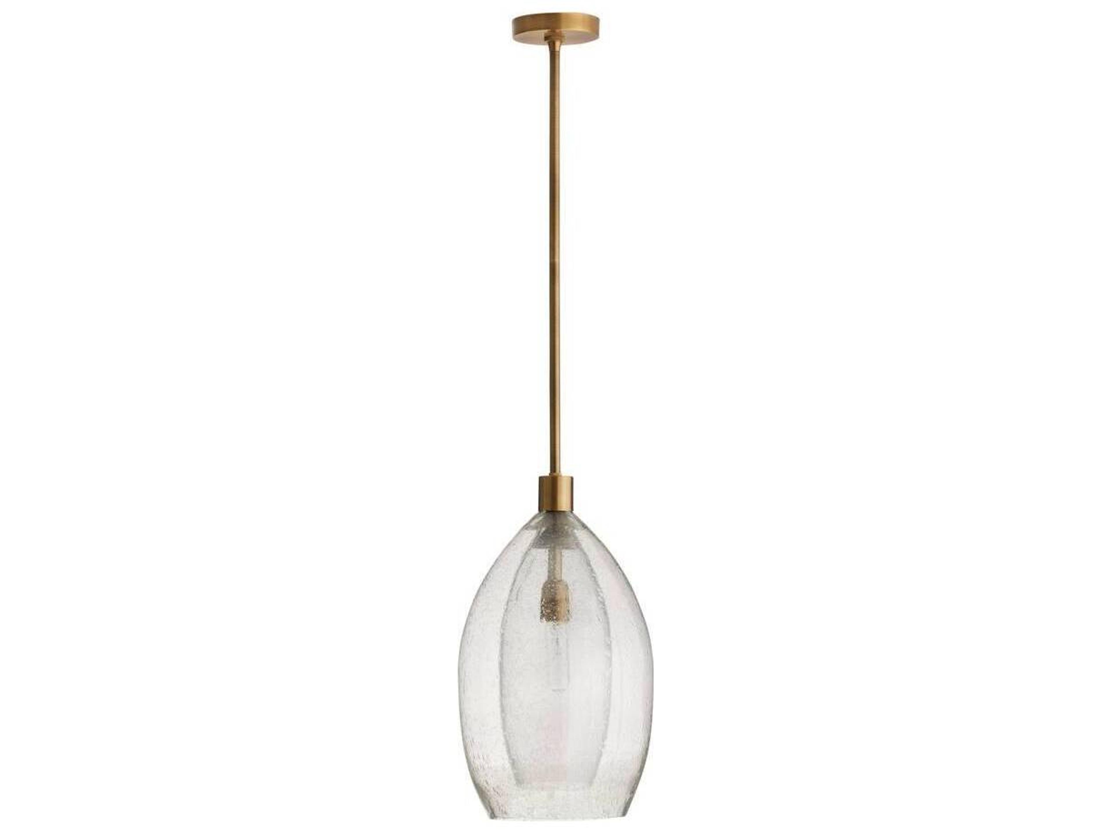 Arteriors Home Hilary 1-Light Clear Vintage Brass Mini Pendant