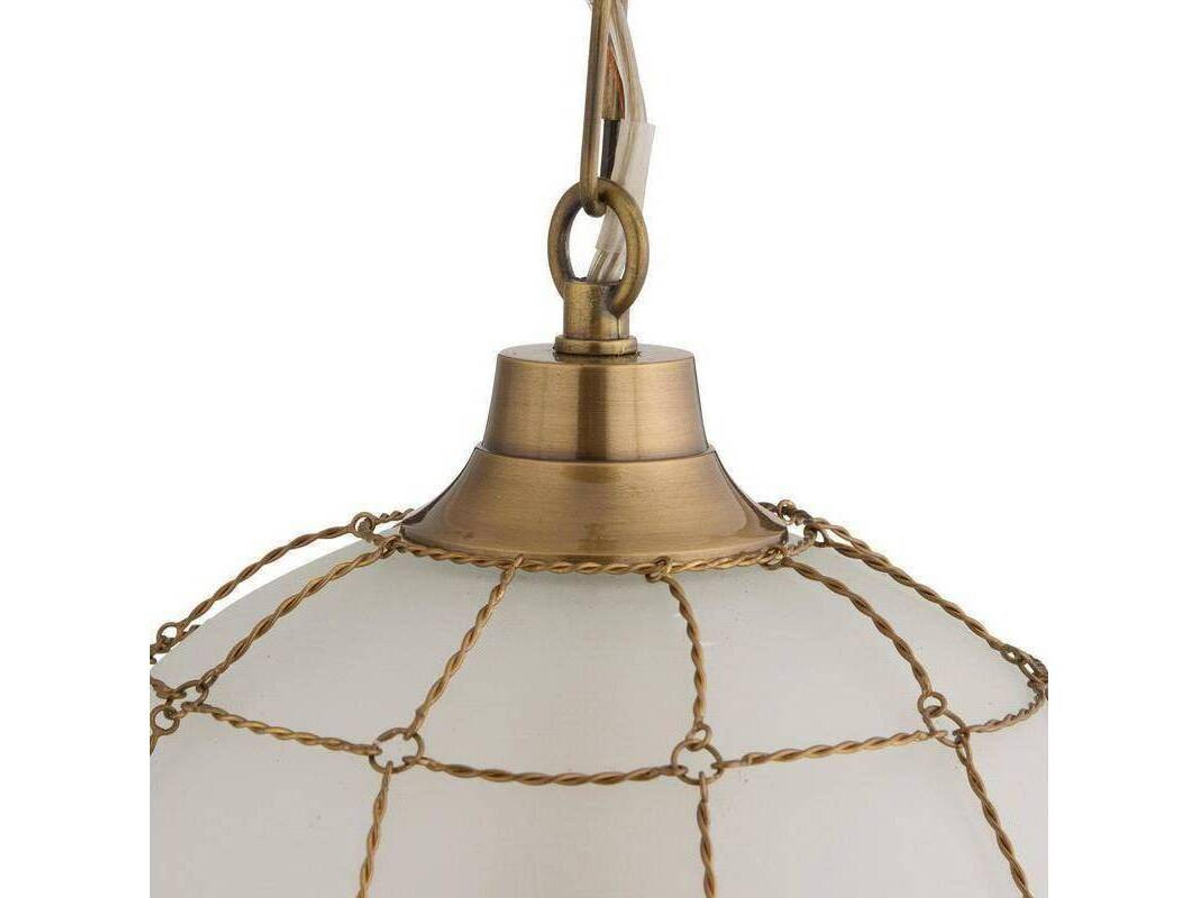 Arteriors Home Jordan Arteriors Home 1-Light Frosted Antique Brass White Gold Bell Mini Pendant