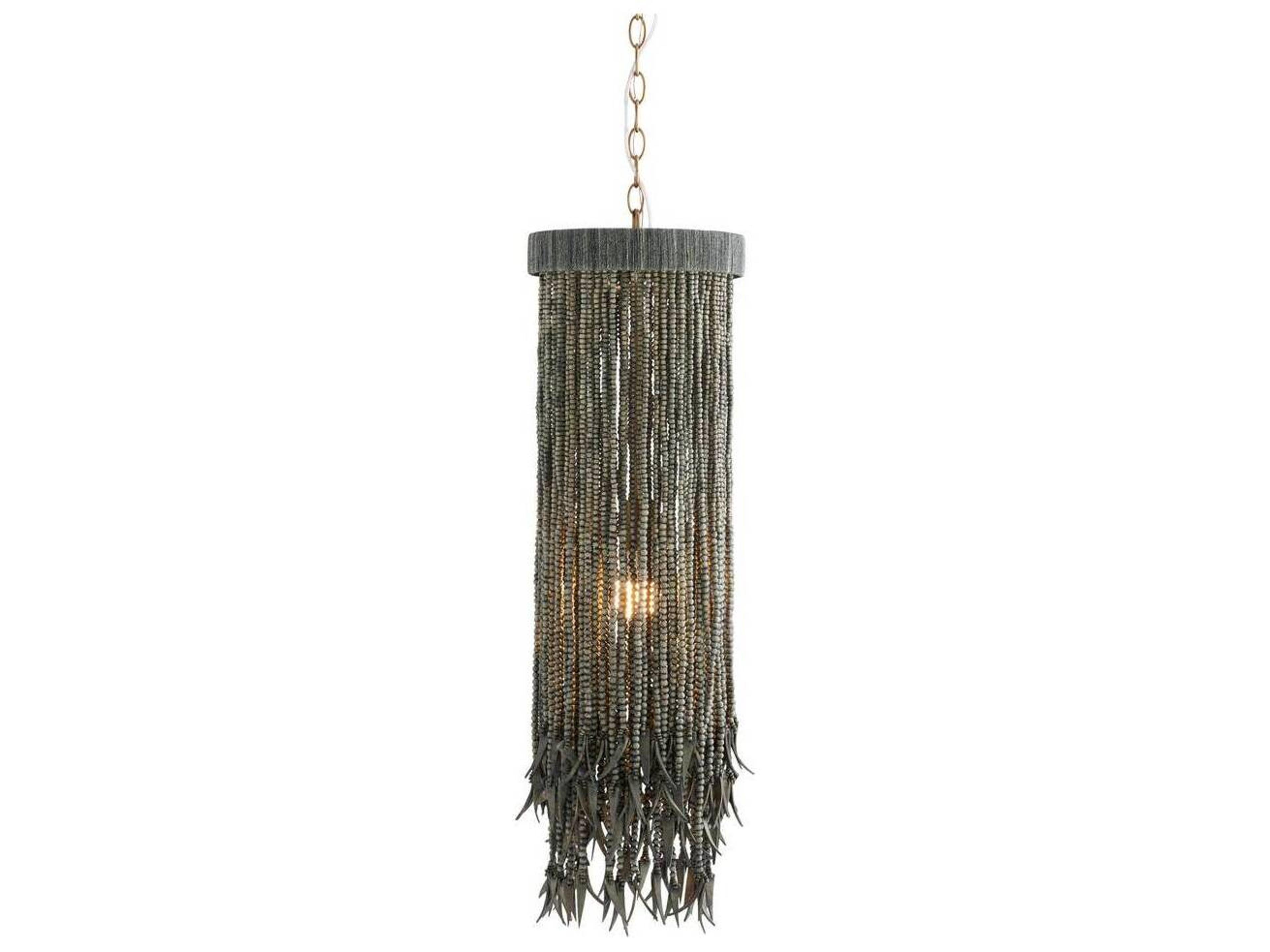 Arteriors Home Baja 1-Light Dark Gray Wash Antique Brass Cylinder Linear Mini Pendant