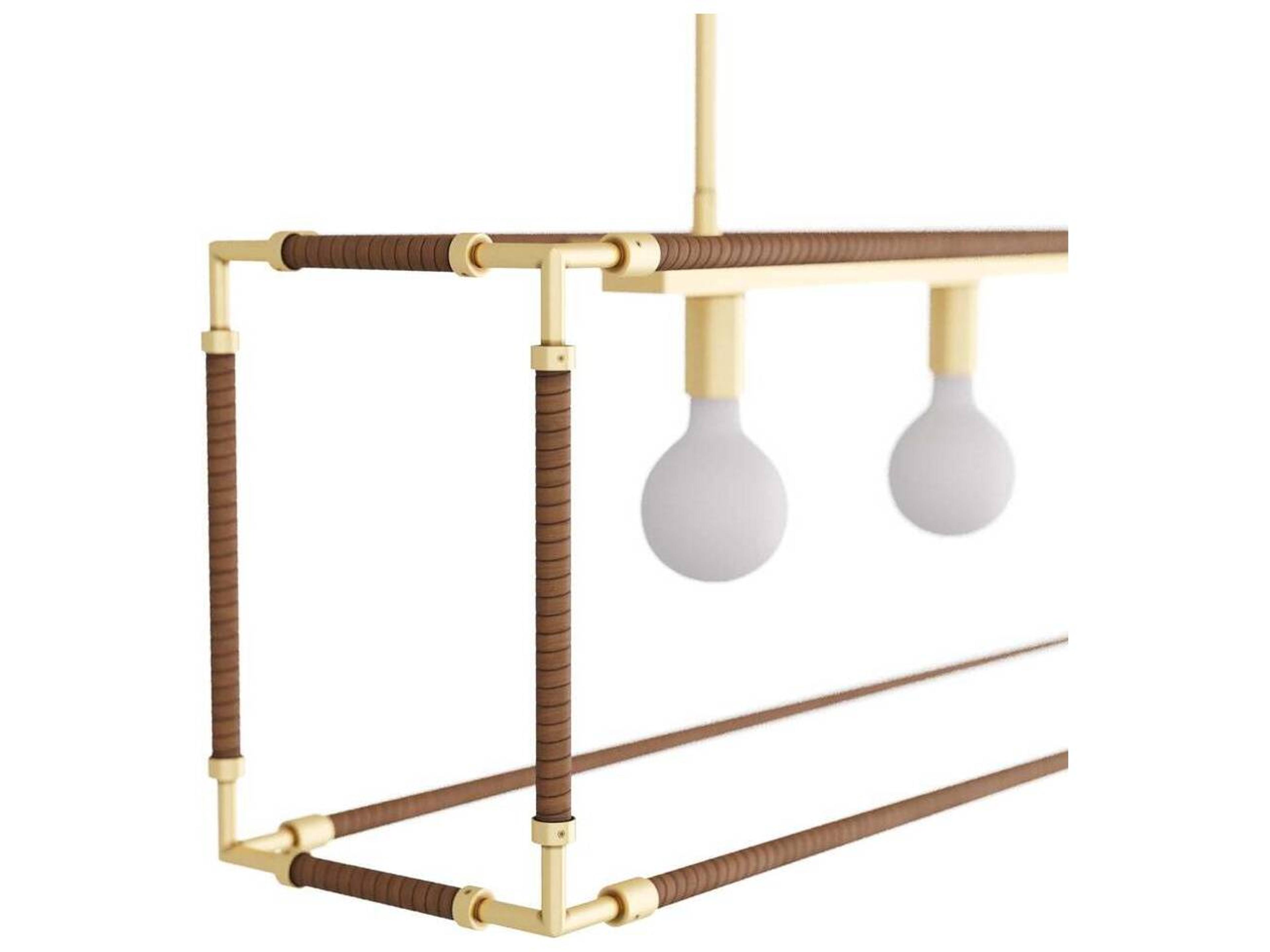 Arteriors Home 3-Light Cognac Brown Globe Geometric Island Pendant