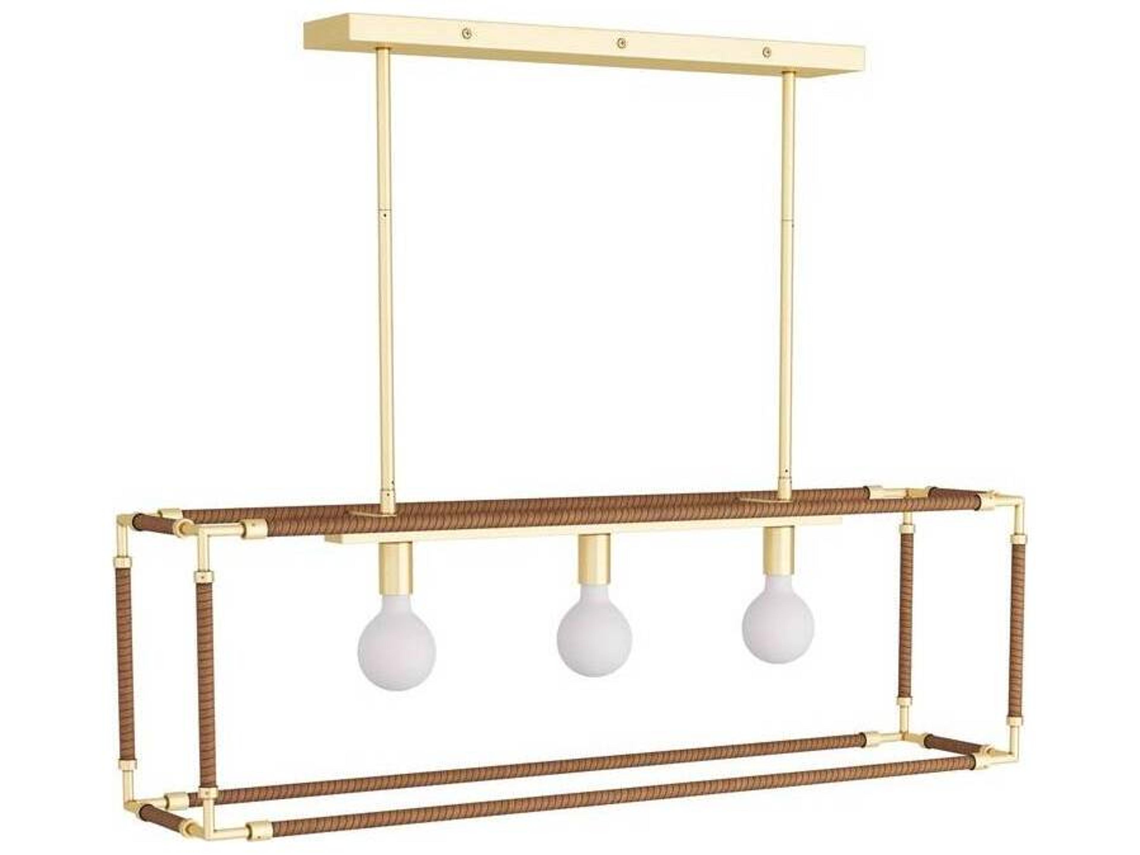 Arteriors Home 3-Light Cognac Brown Globe Geometric Island Pendant