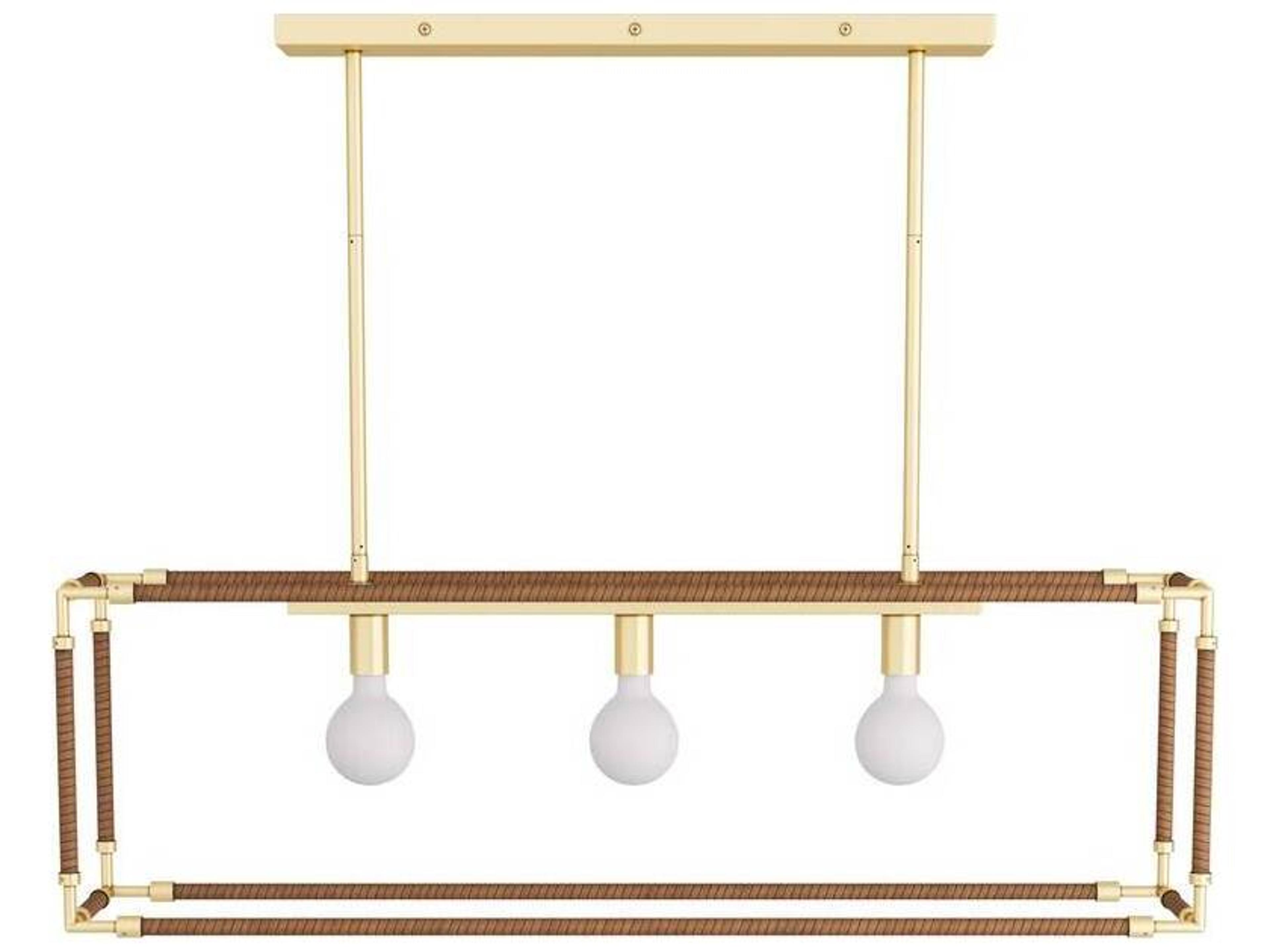 Arteriors Home 3-Light Cognac Brown Globe Geometric Island Pendant