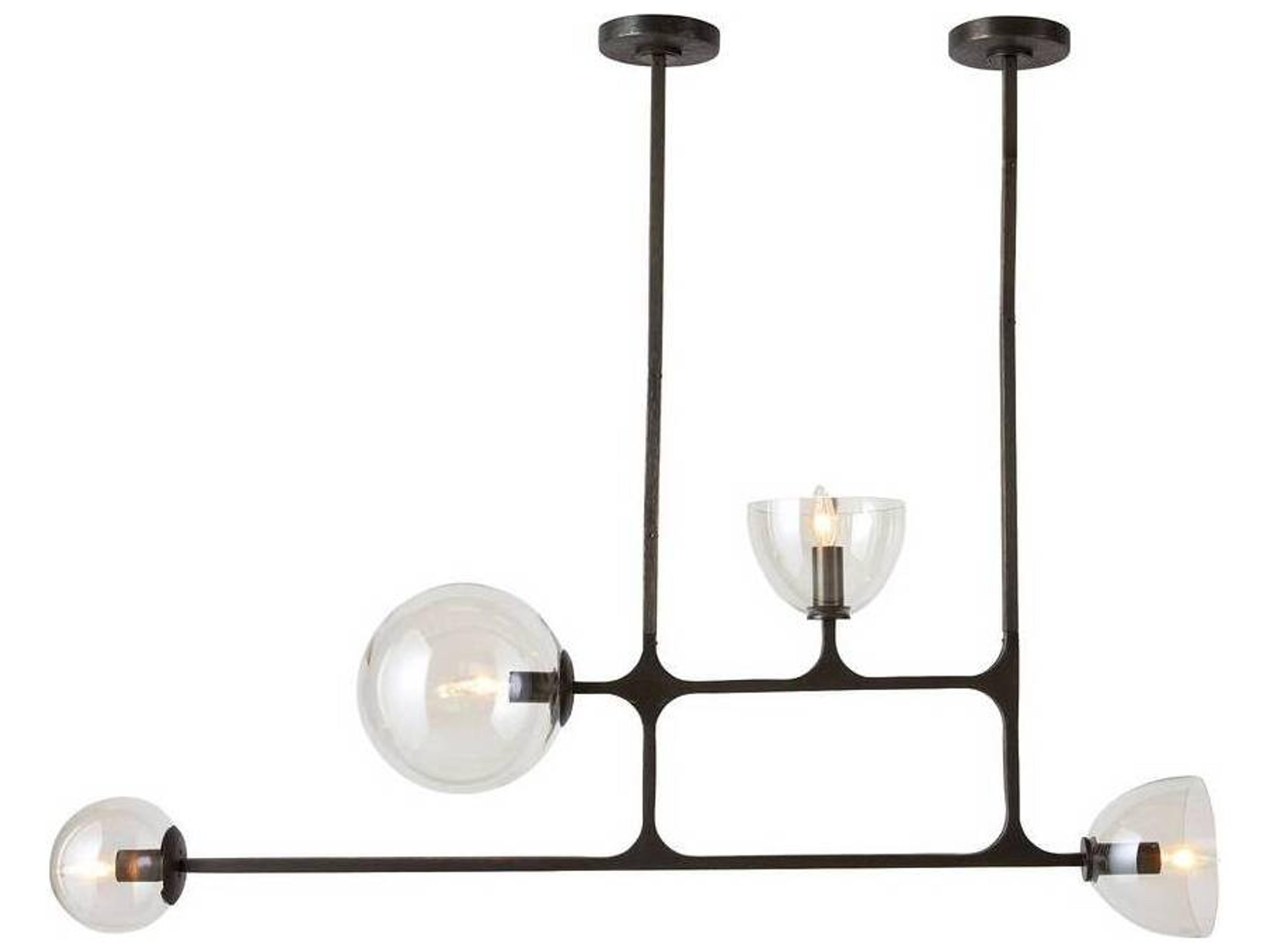 Dillon Linear Chandelier Sculptural English Bronze