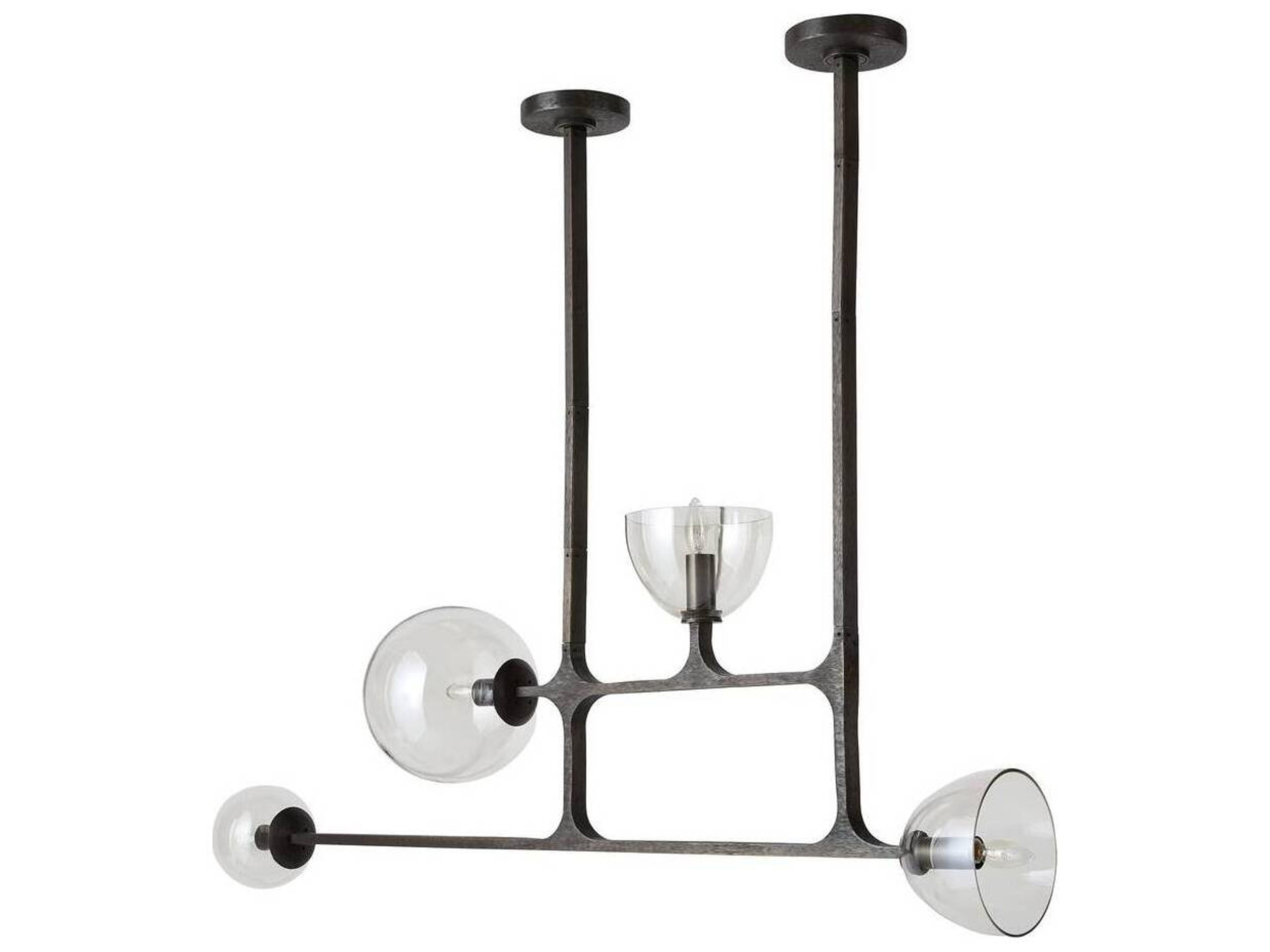 Arteriors Home Dillon 4-Light English Bronze Smoke Black Globe Linear Island Pendant