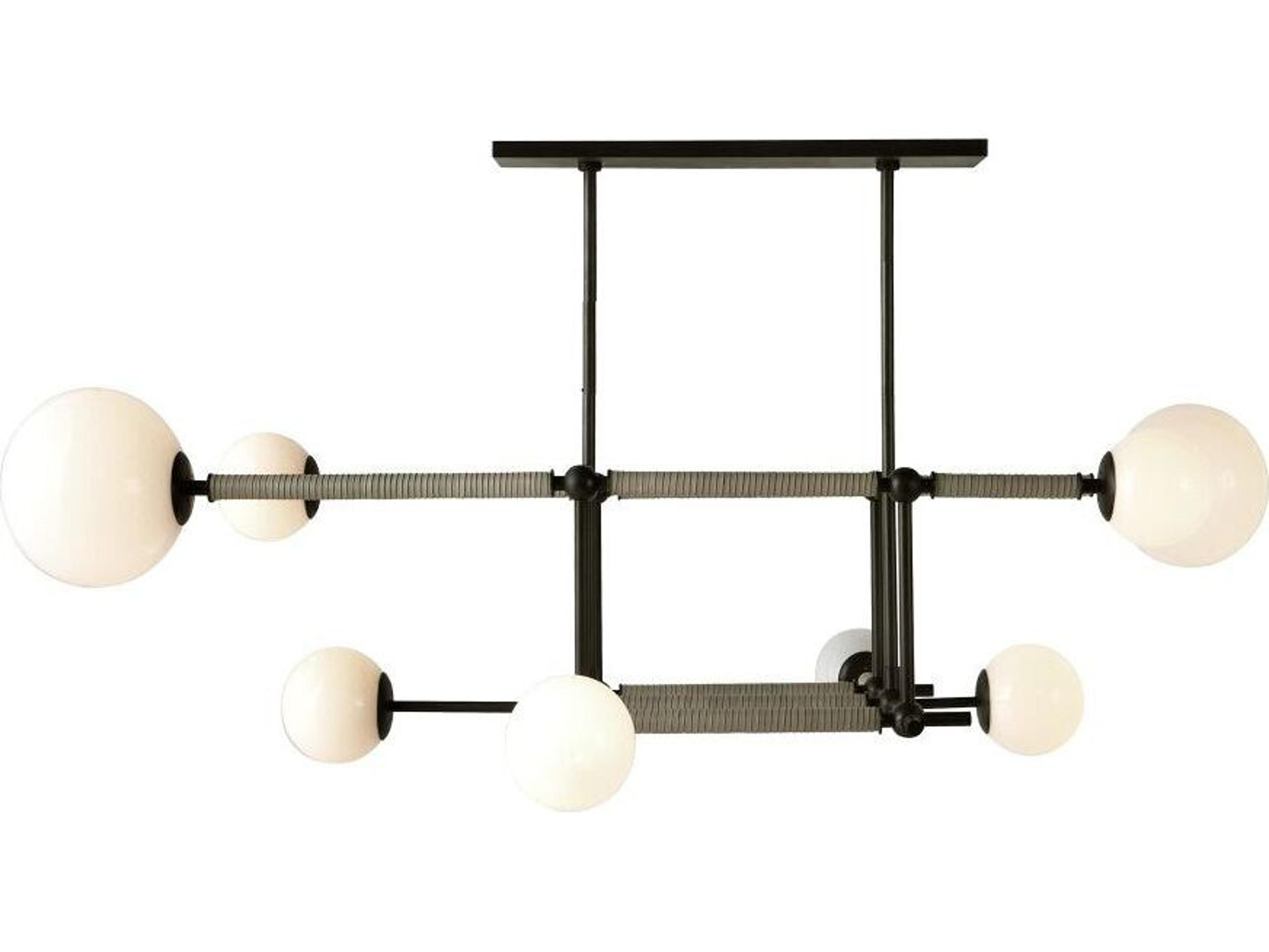 Erica Linear Chandelier English Bronze And Leather