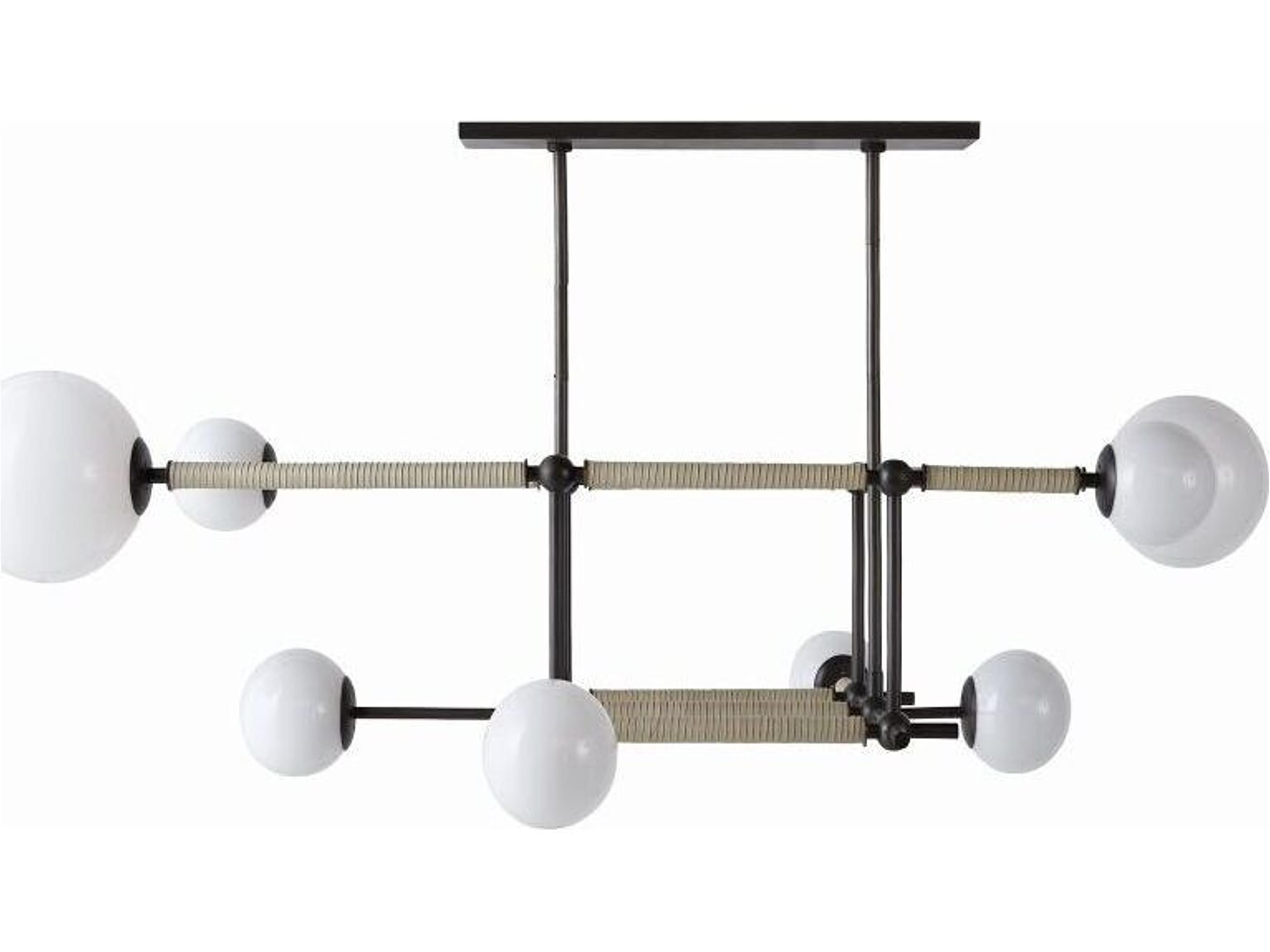 Arteriors Home Erica 8-Light English Bronze Opal Globe Linear Island Pendant