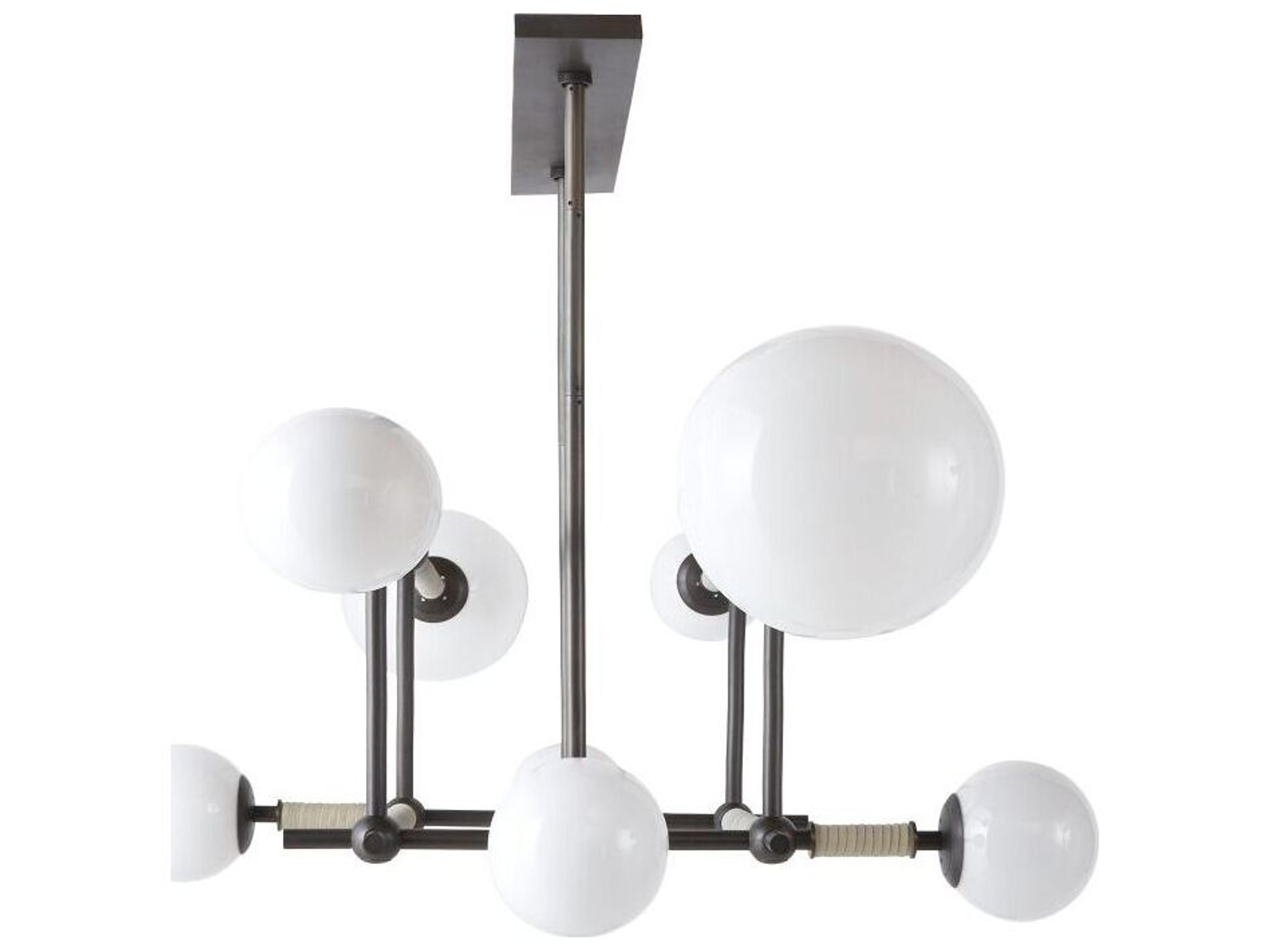 Arteriors Home Erica 8-Light English Bronze Opal Globe Linear Island Pendant