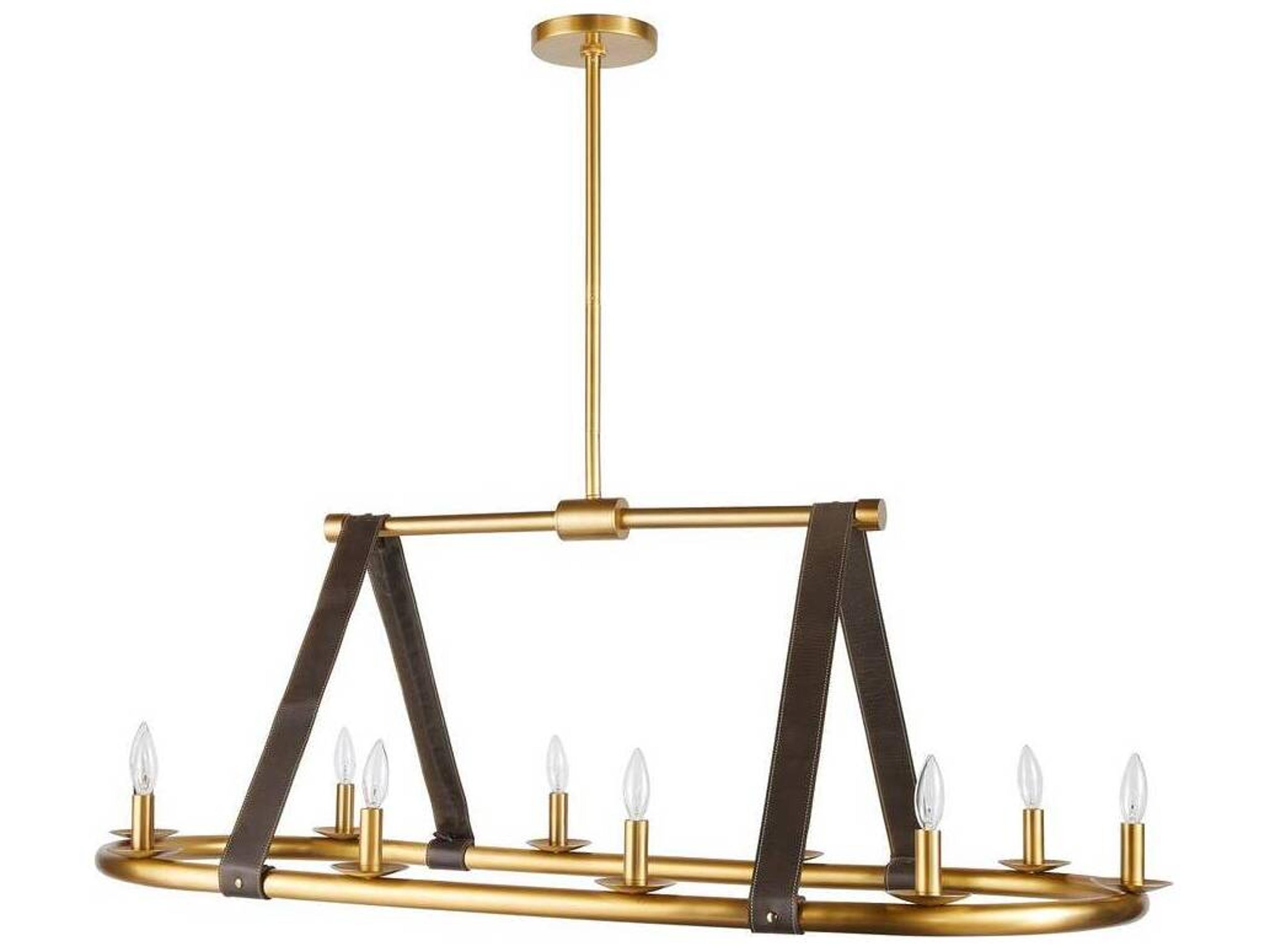 Arteriors Home Englewood 10-Light Antique Brass Moss Candelabra Chandelier