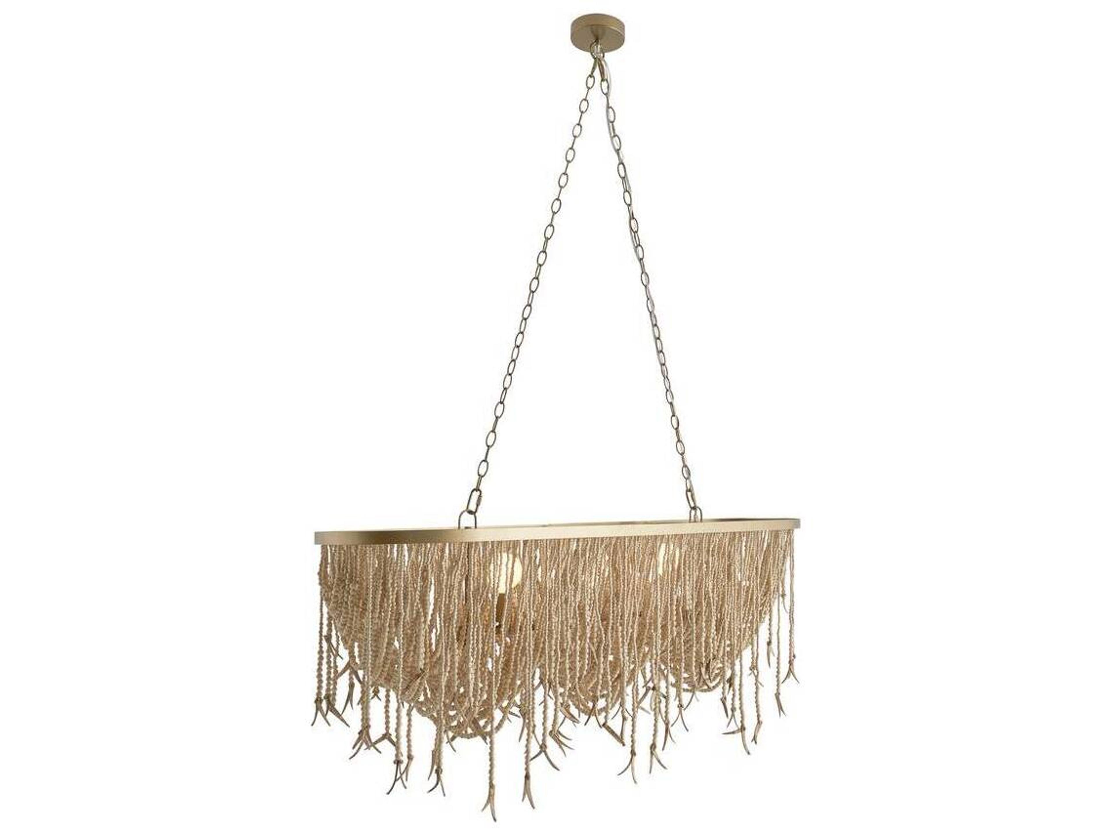 Baja Linear Chandelier Natural Coconut and Wood