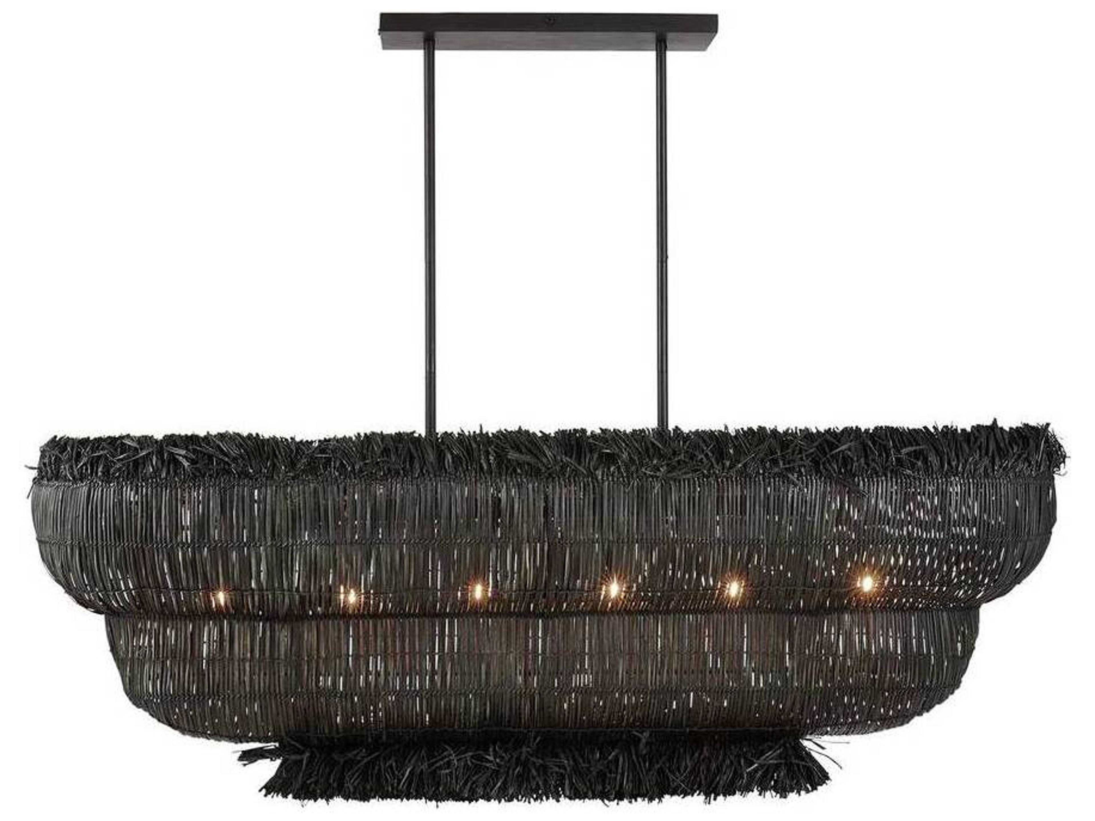 Arteriors Home Yessika 6-Light Dark Gray Stained Matte Black Island Pendant